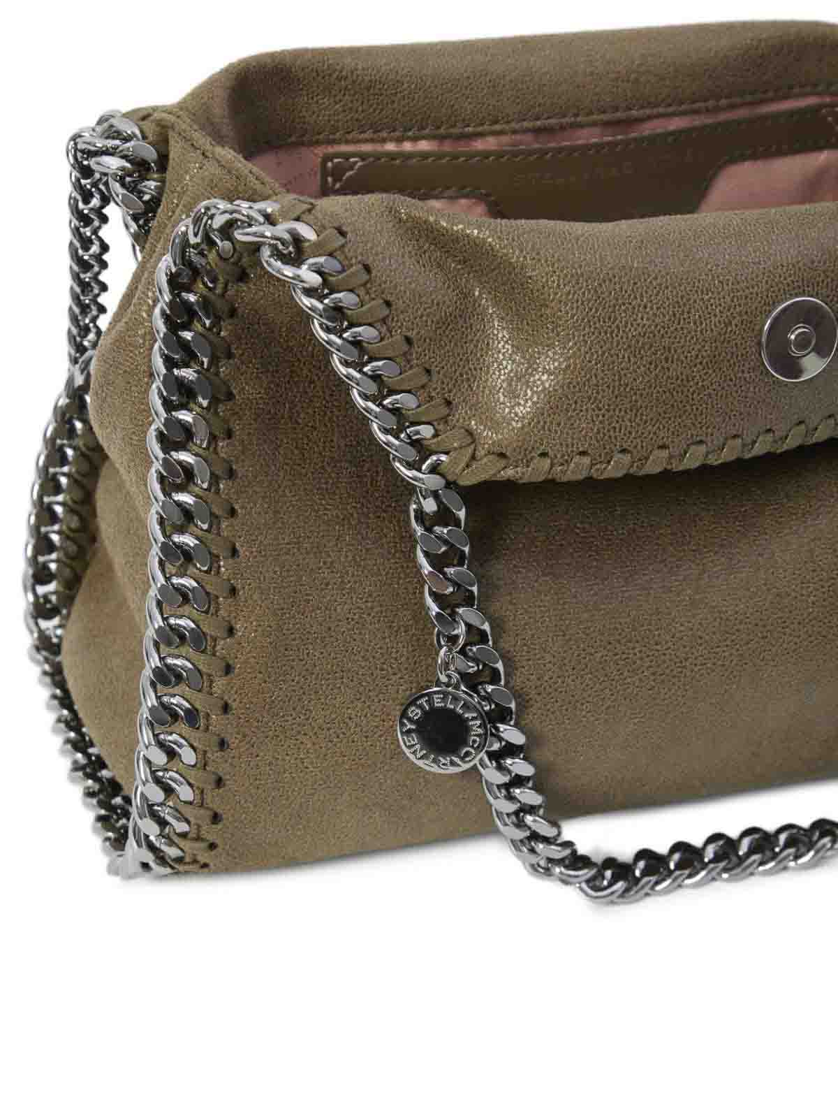 Stella Mccartney Mini  Tote Bag With Chain Trim In Green