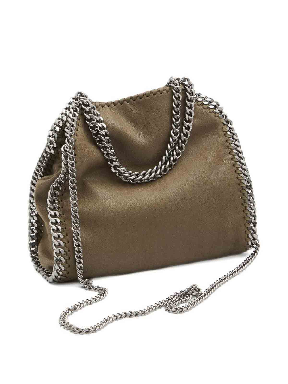 Stella Mccartney Mini  Tote Bag With Chain Trim In Green
