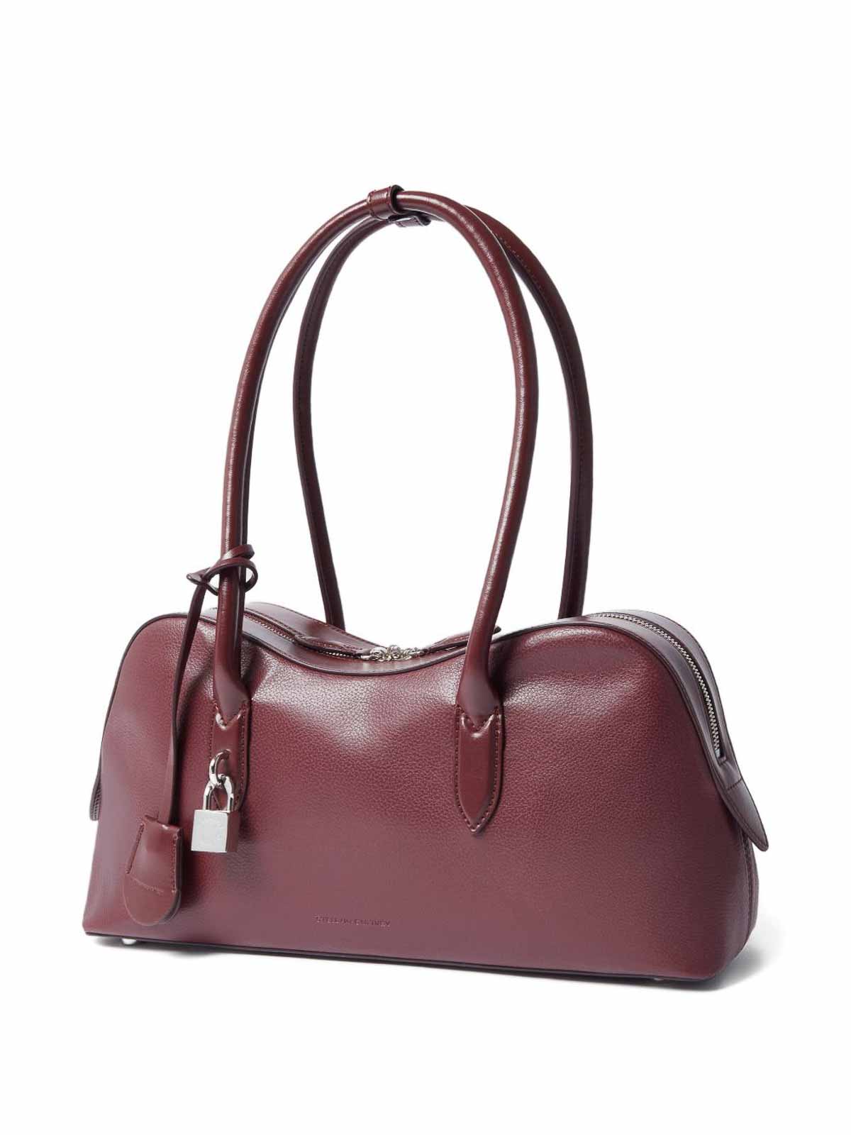 Stella Mccartney Ryder Bordeaux Handbag With Two Top Handles And Front Padlock Detail With Logo In Ecoleather Woman In Red