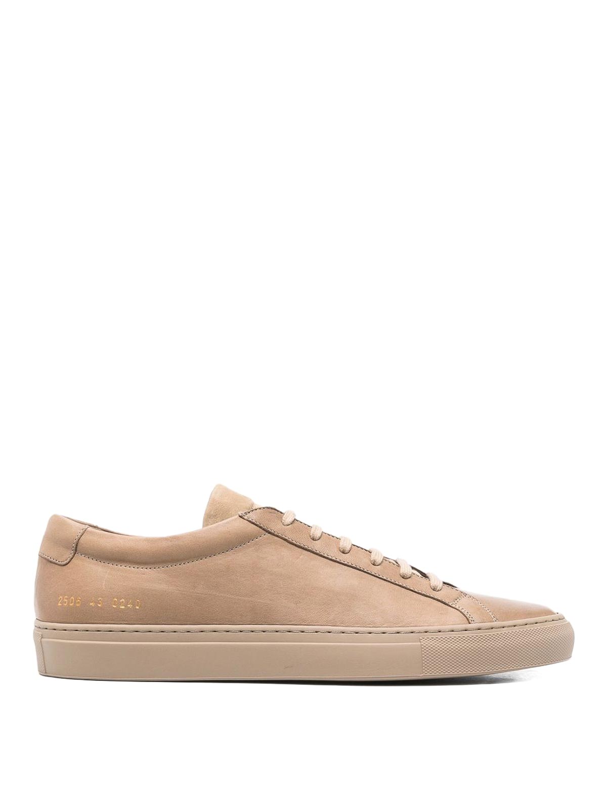 Common Projects Beige Lace Up Sneakers In Nude