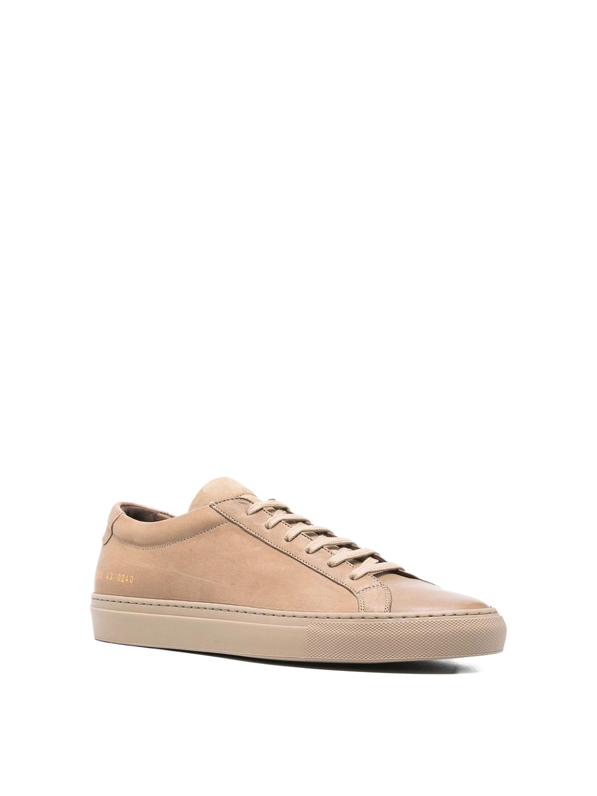 Common Projects Beige Lace Up Sneakers In Nude