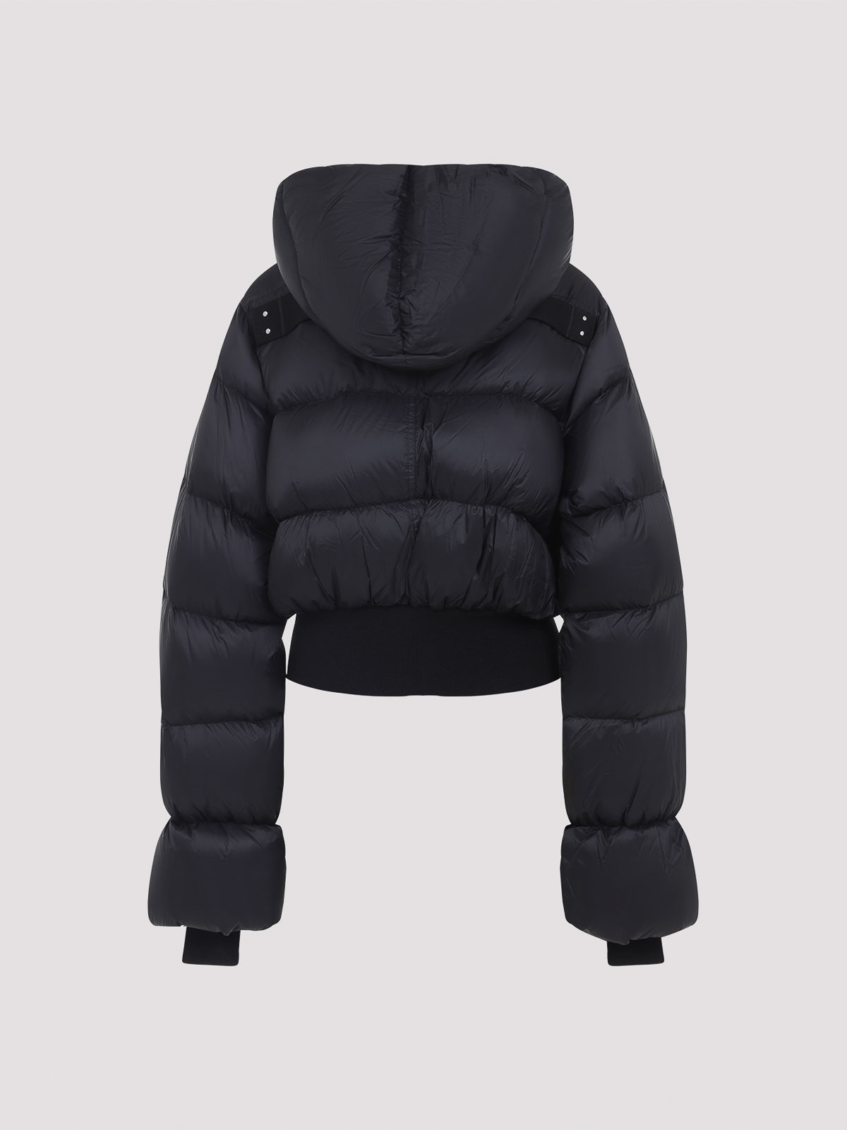 Rick Owens Cropped Puffer Jacket With High Collar In Black