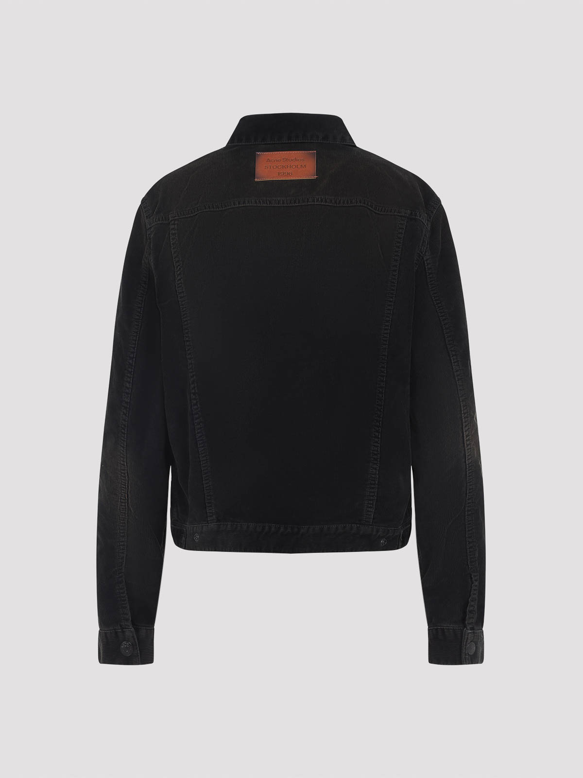 Acne Studios Black Cotton Corduroy Jacket With Adjustable Waist And Flap Pockets In Black