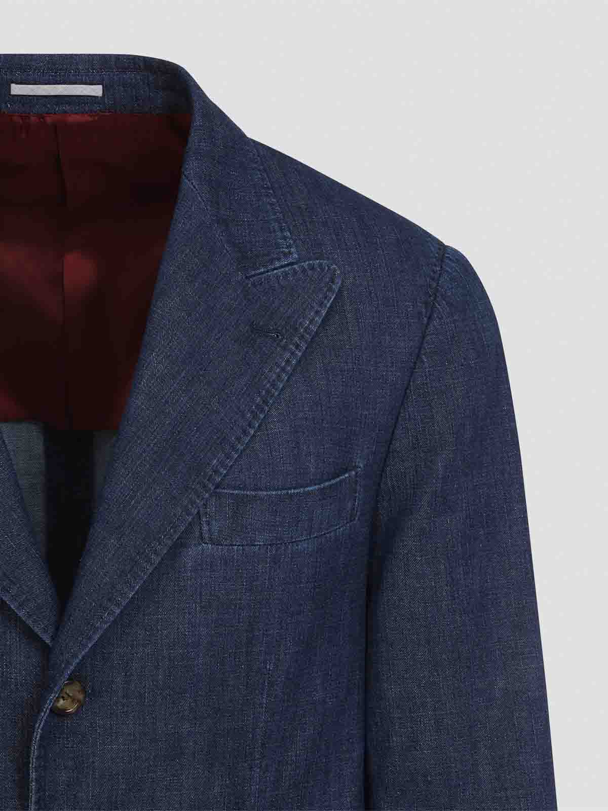 Brunello Cucinelli Single-breasted Denim Blazer In Blue