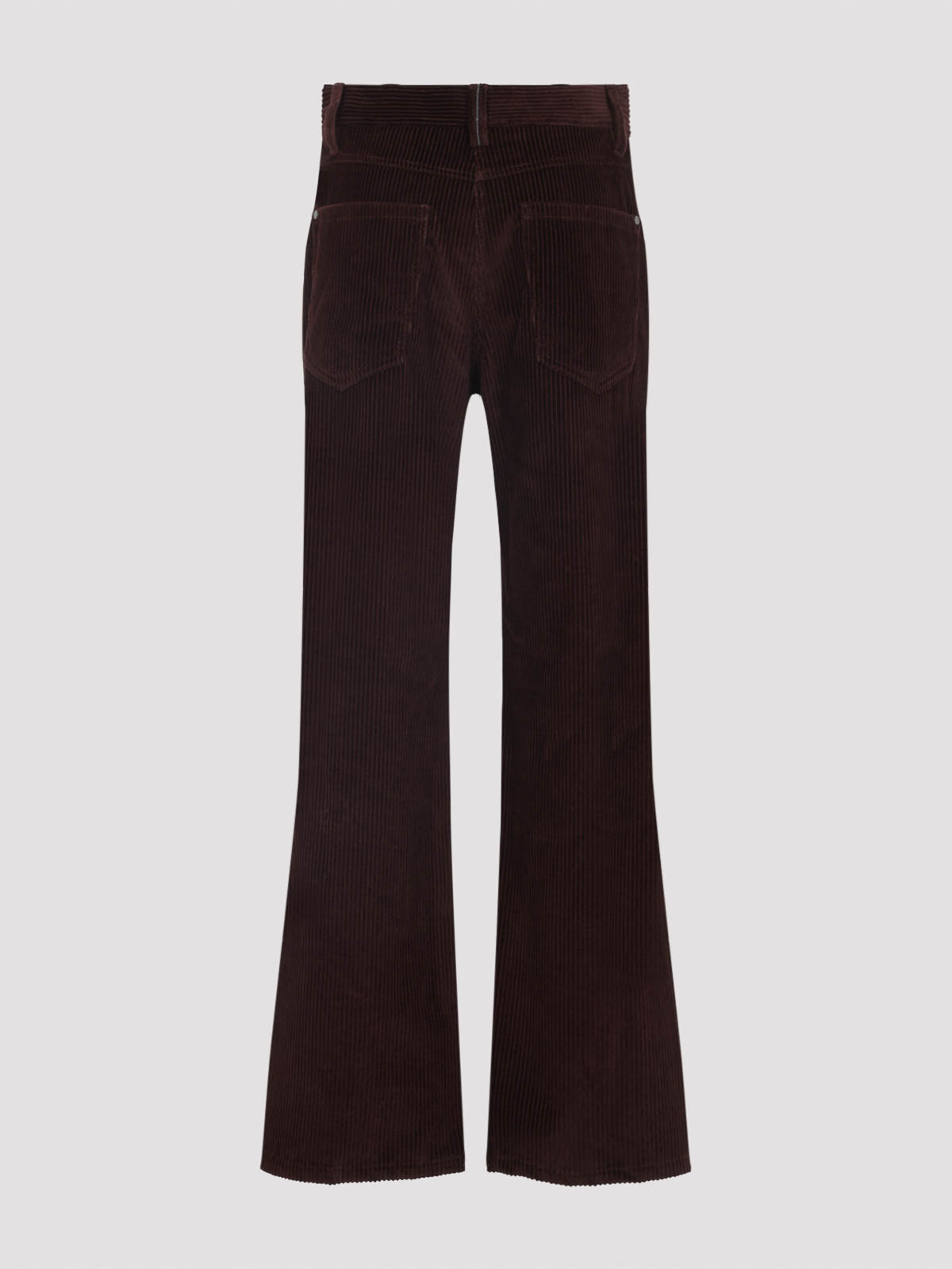 Brunello Cucinelli Wide-leg Bordeaux Velvet Trousers Women In Brown