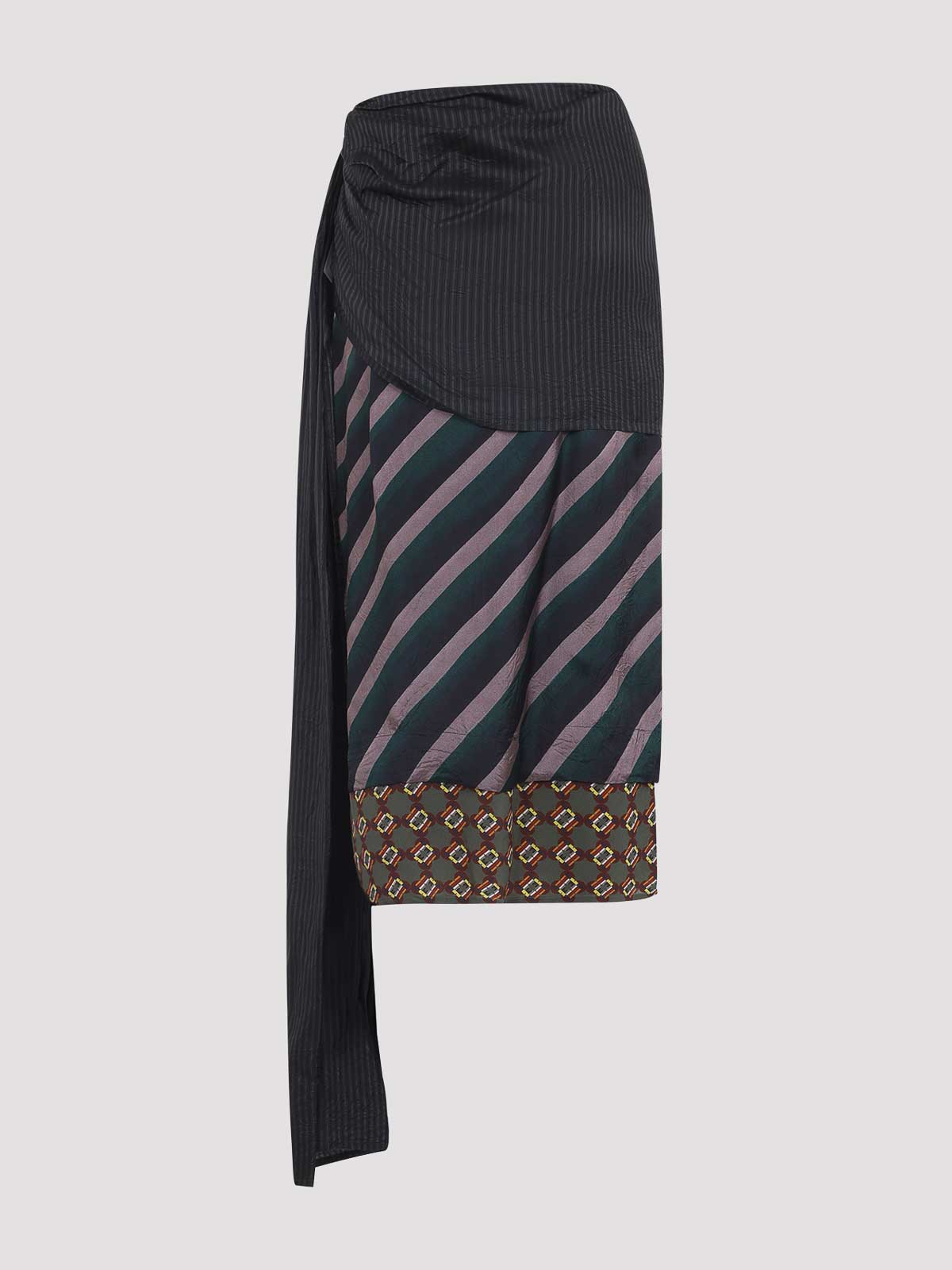 Dries Van Noten Senice Midi Skirt In Multi