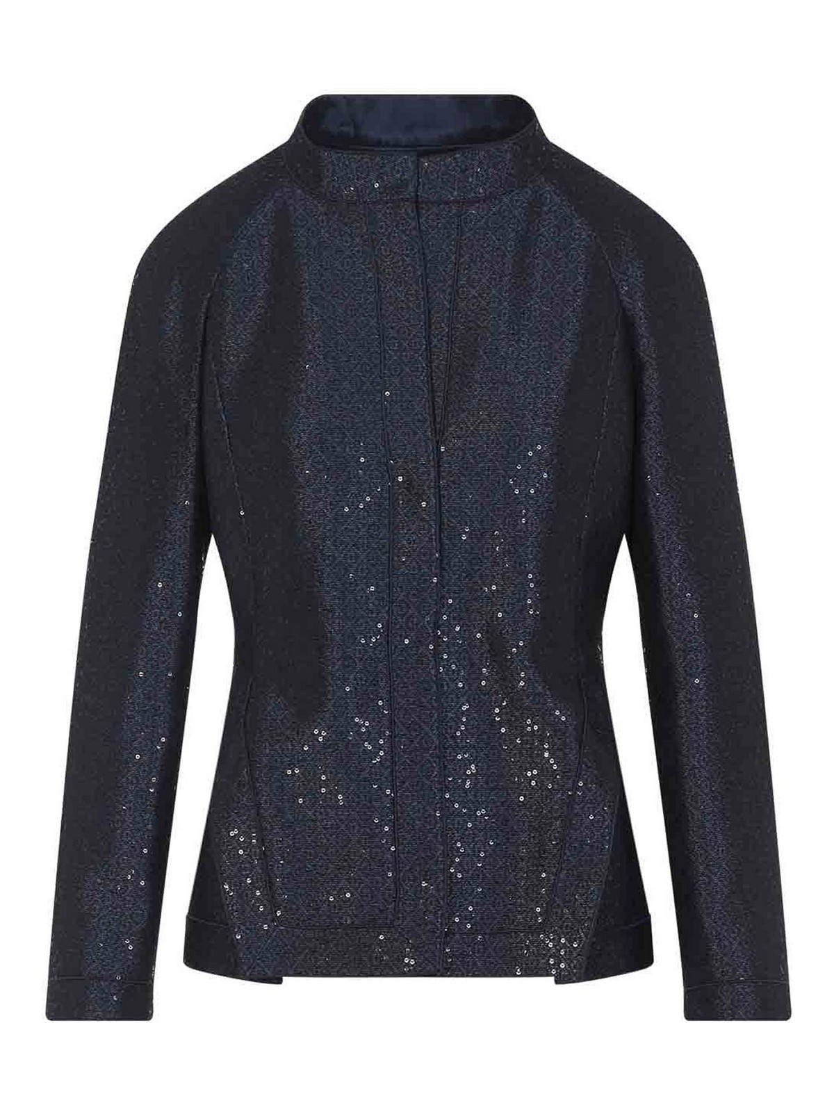 Giorgio Armani Tailored Jacket Sequin Embellishments In Blue