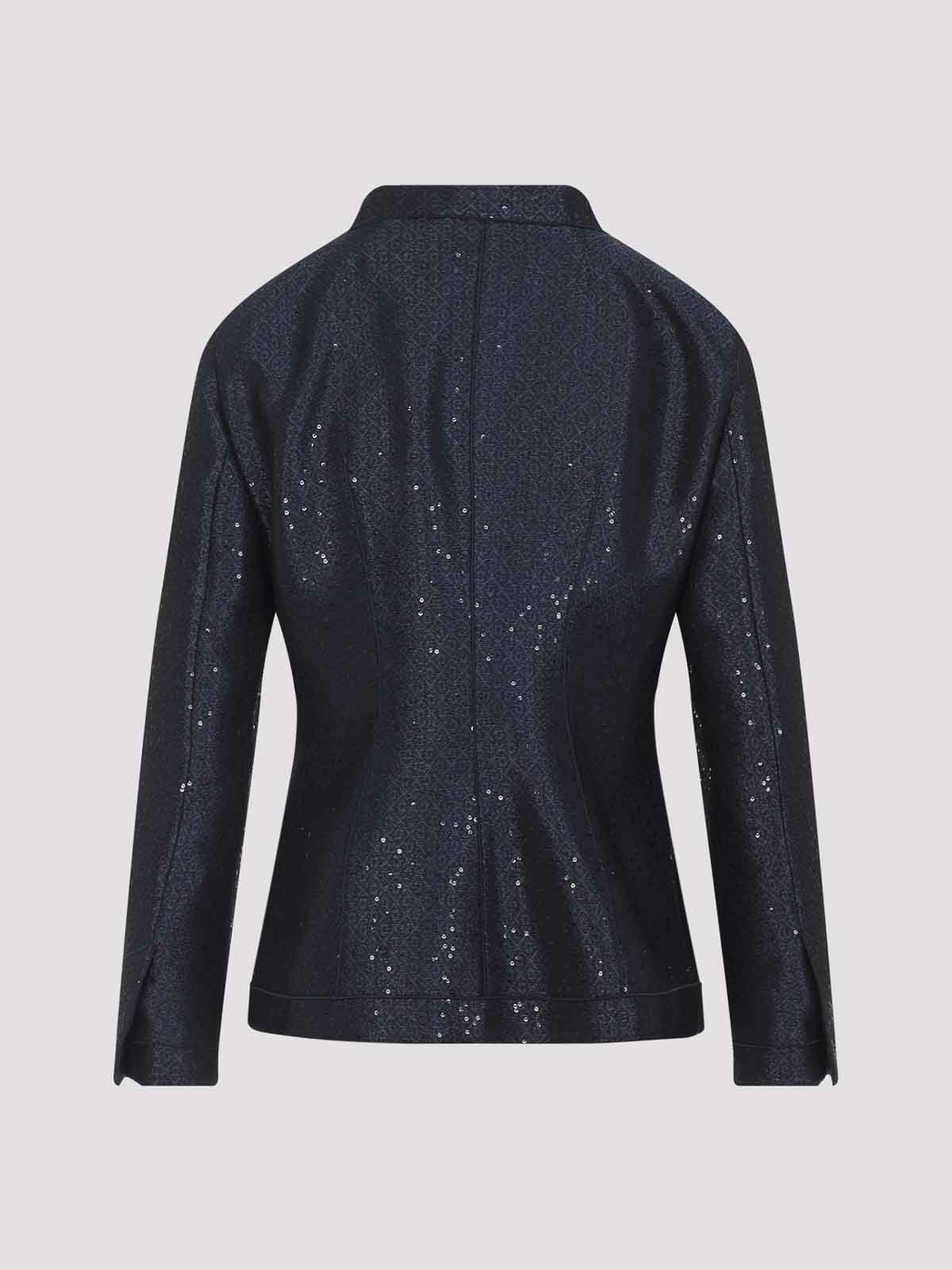 Giorgio Armani Tailored Jacket Sequin Embellishments In Blue