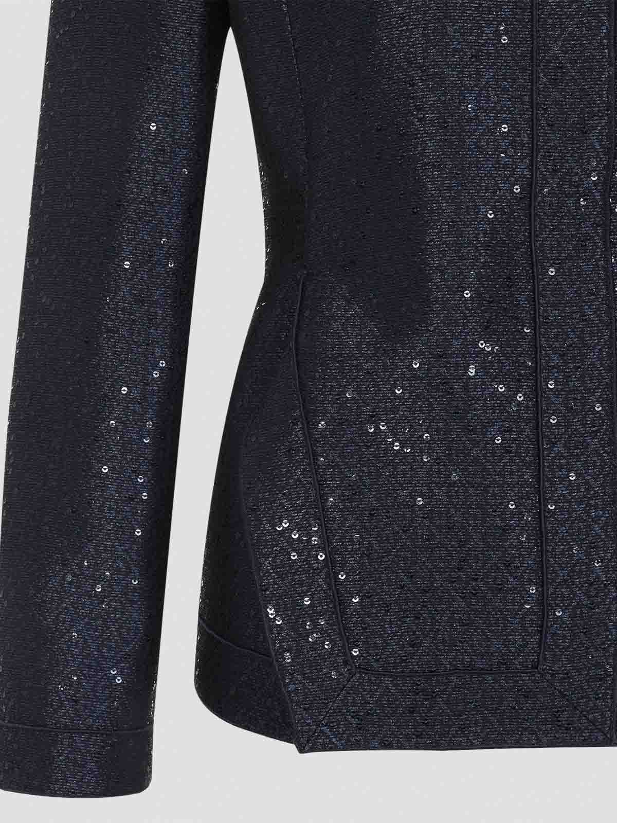 Giorgio Armani Tailored Jacket Sequin Embellishments In Blue