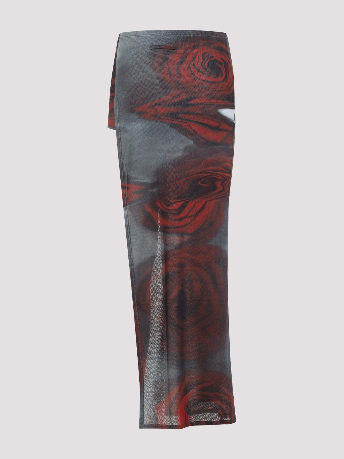 Jean Paul Gaultier Blurry Roses Asymmetric Midi Skirt In Gray