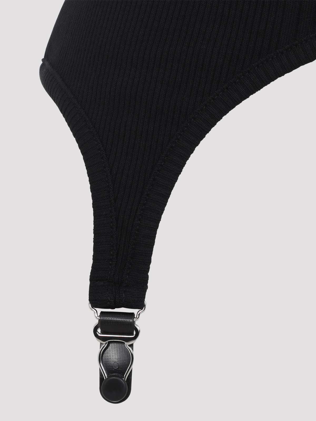 Jean Paul Gaultier Ribbed Cotton Lingerie Garter Top With Belt Loop Detail In Black