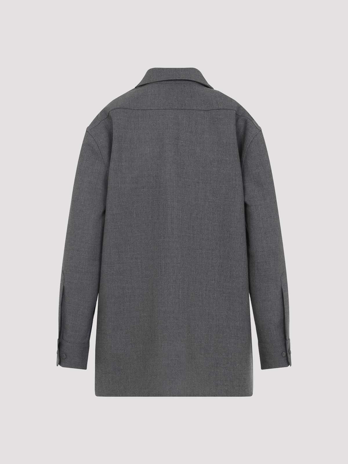 Jil Sander Studded Collar Long Sleeves Chest Pockets In Gray