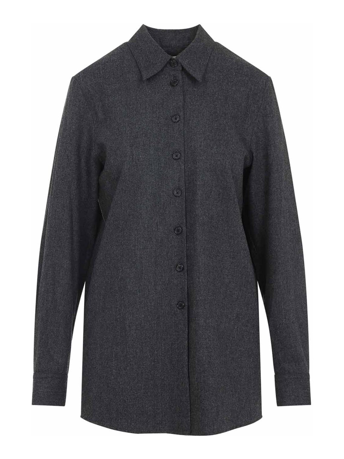 Khaite Auryn Lightweight Wool And Cashmere Shirt In Blue