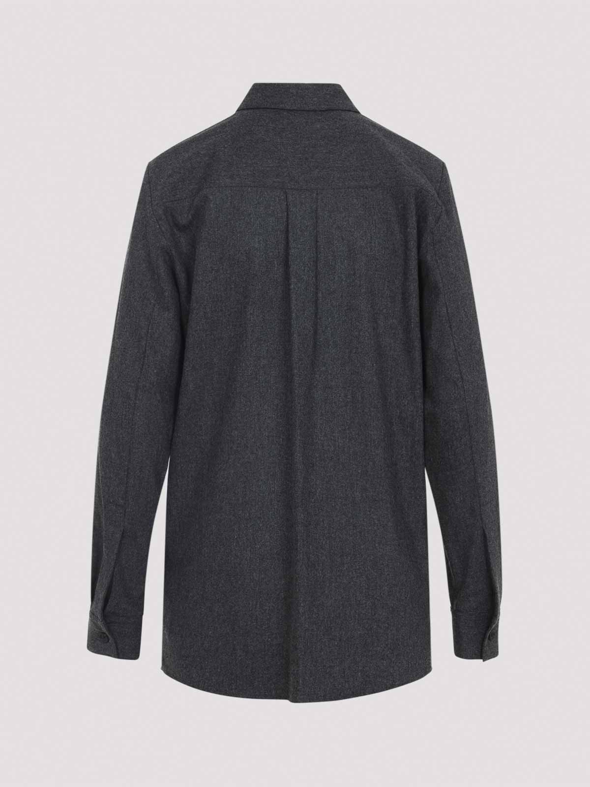 Khaite Auryn Lightweight Wool And Cashmere Shirt In Blue