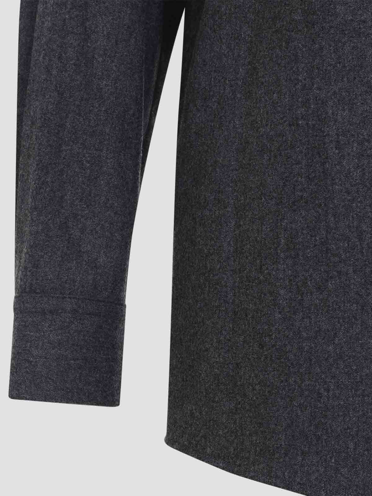 Khaite Auryn Lightweight Wool And Cashmere Shirt In Blue