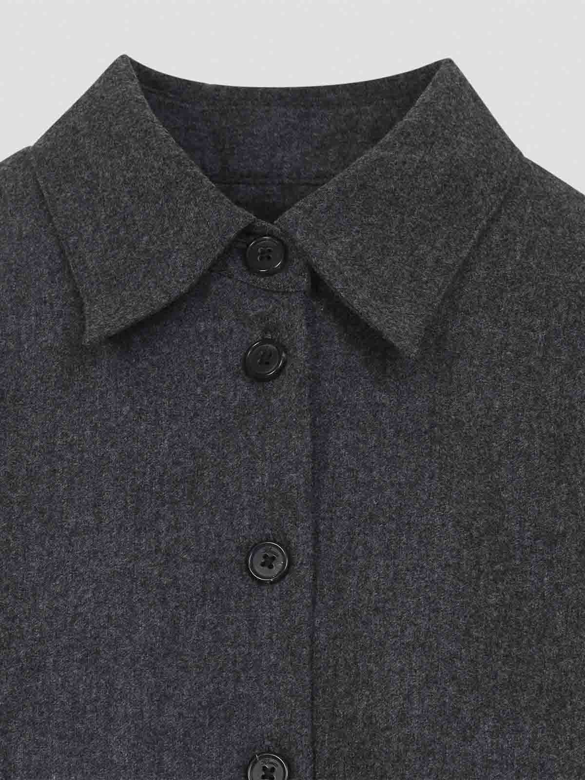 Khaite Auryn Lightweight Wool And Cashmere Shirt In Blue