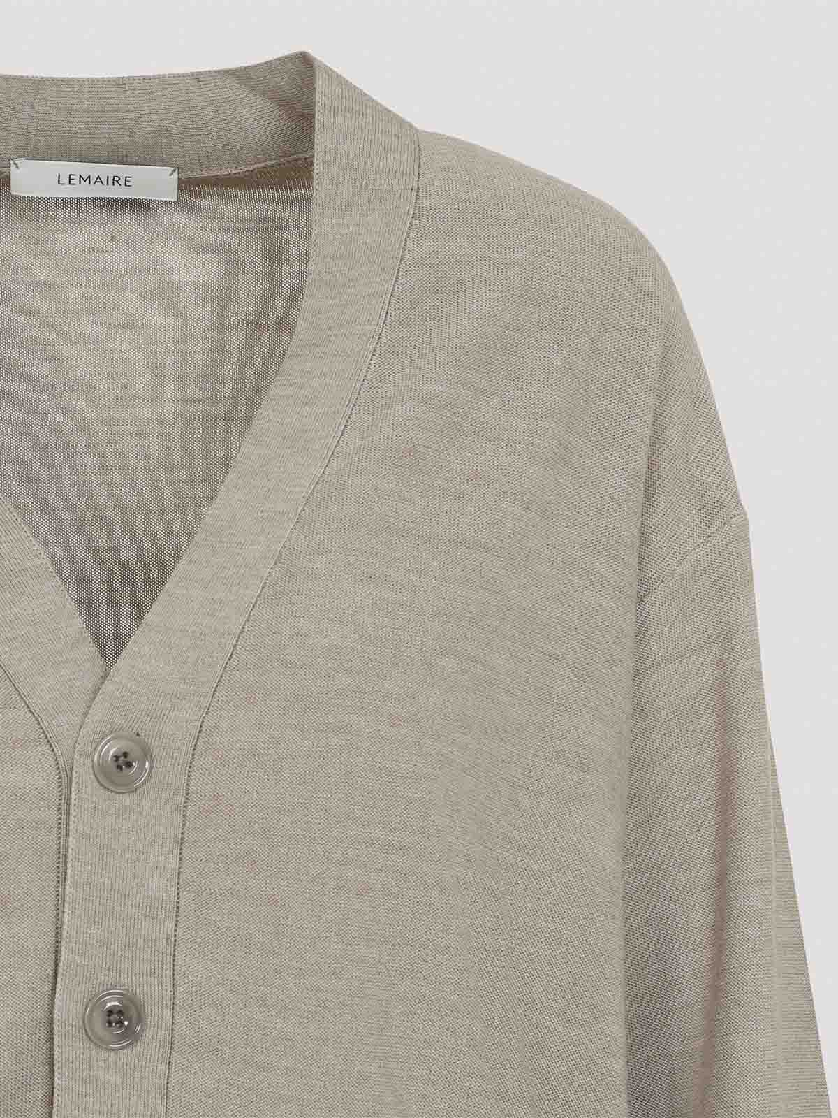 Lemaire Twisted Wool-blend Cardigan In Gray