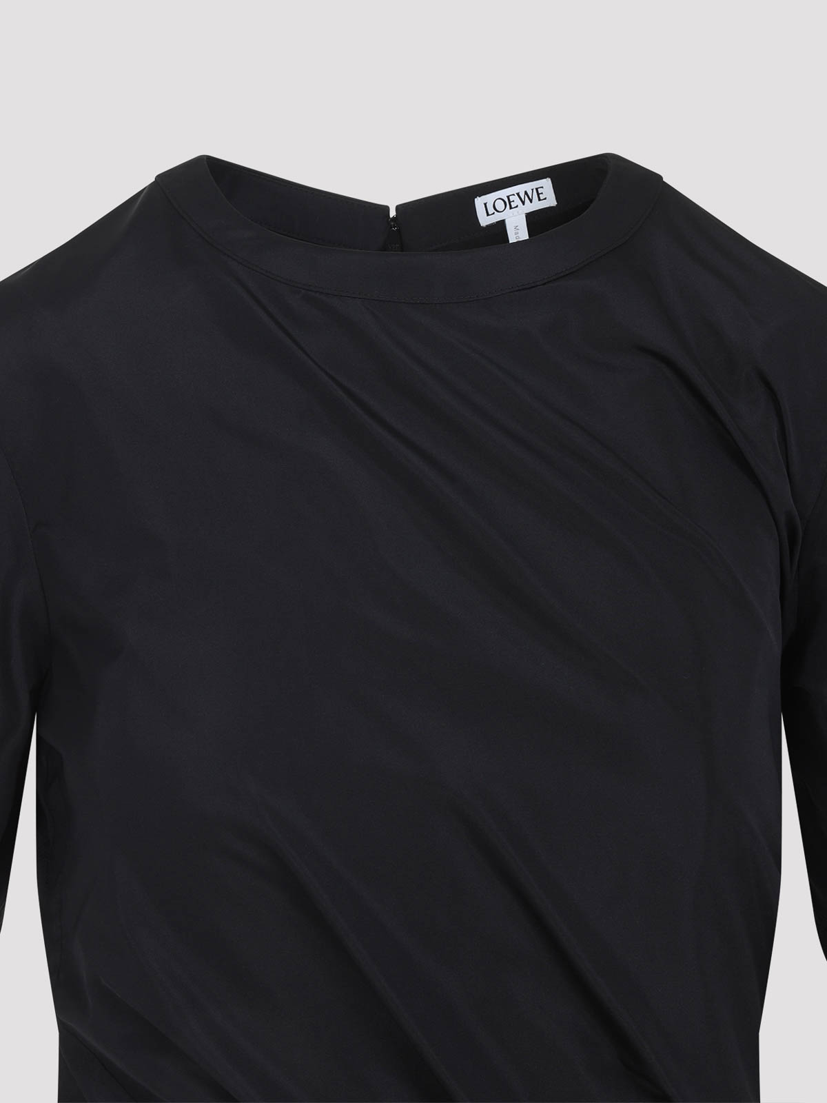 Loewe Draped Asymmetric Dress Short Sleeves In Blue