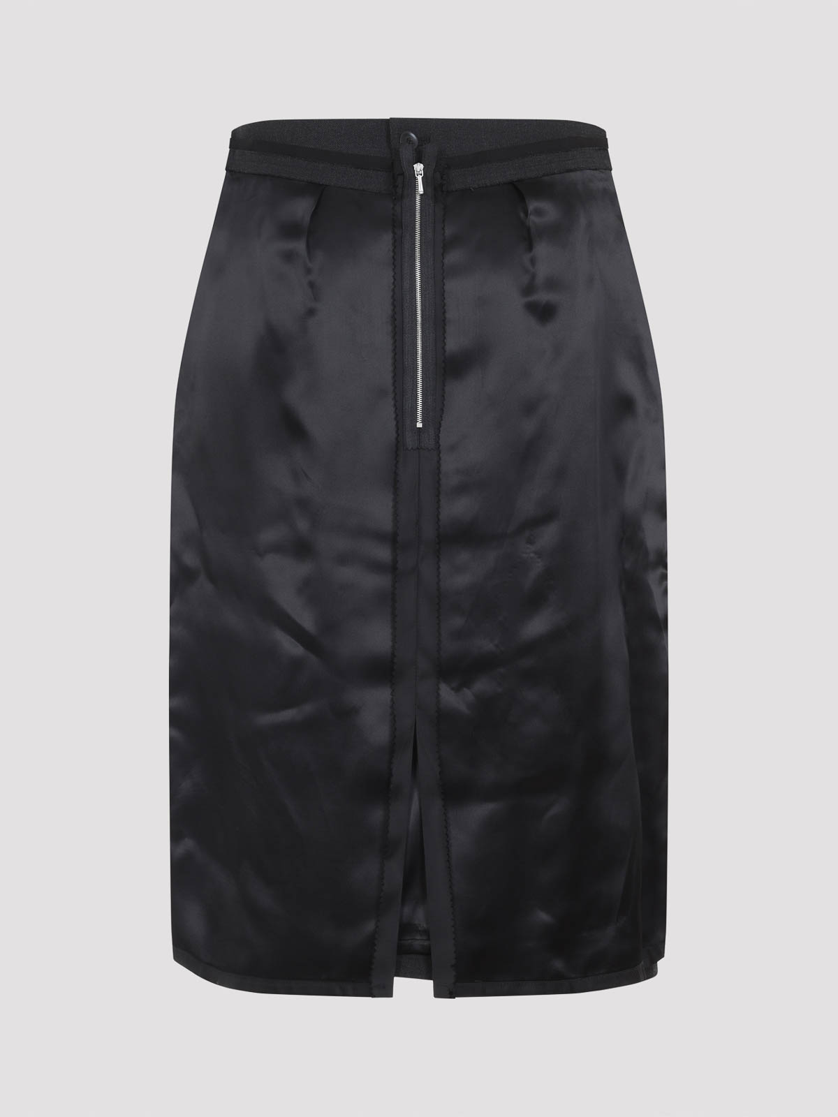 Maison Margiela Straight Midi Skirt With High Waist In Black