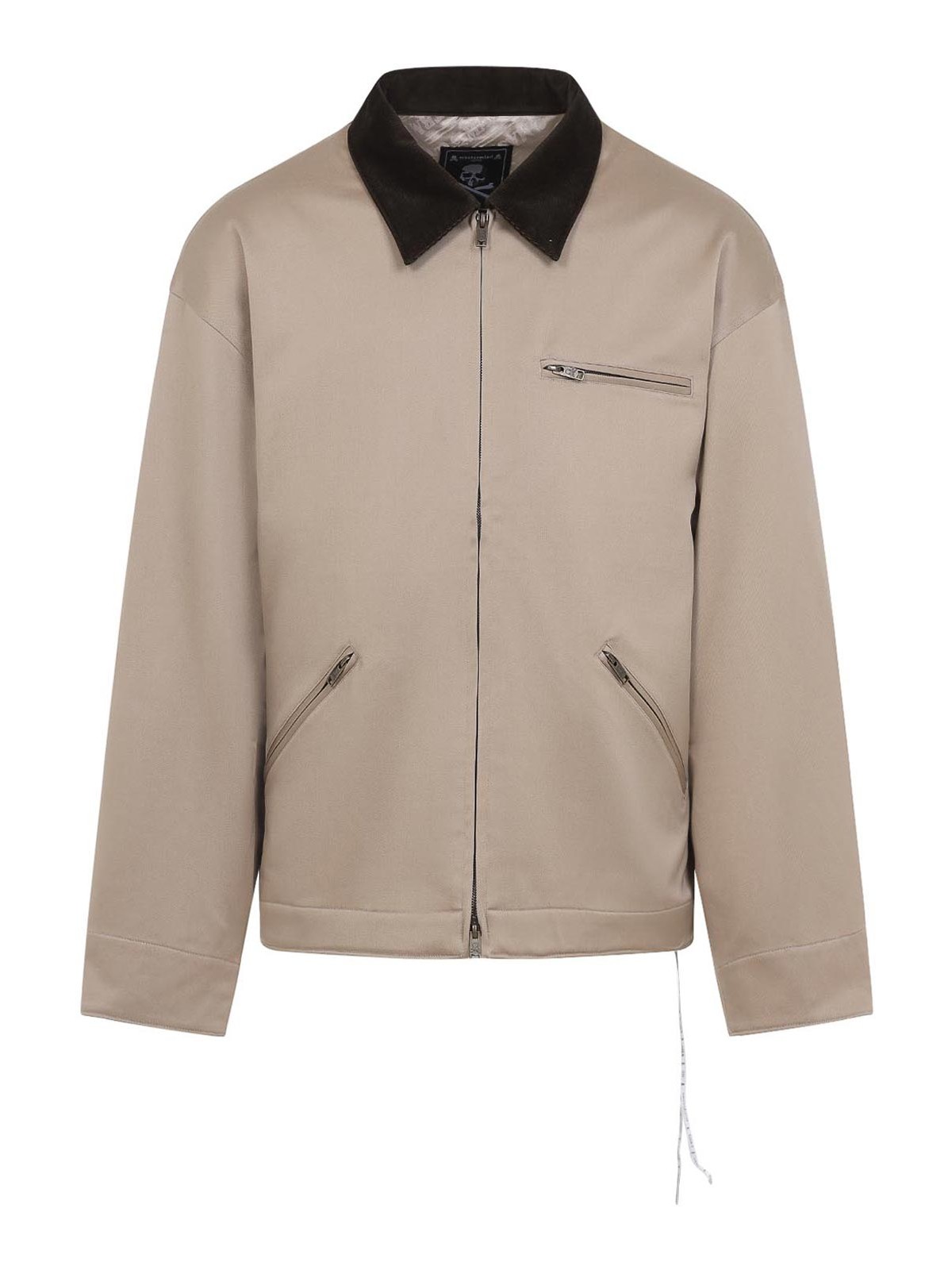 Mastermind Japan Tailored Cotton Jacket With Contrasting Collar And Graphic Detail In Brown