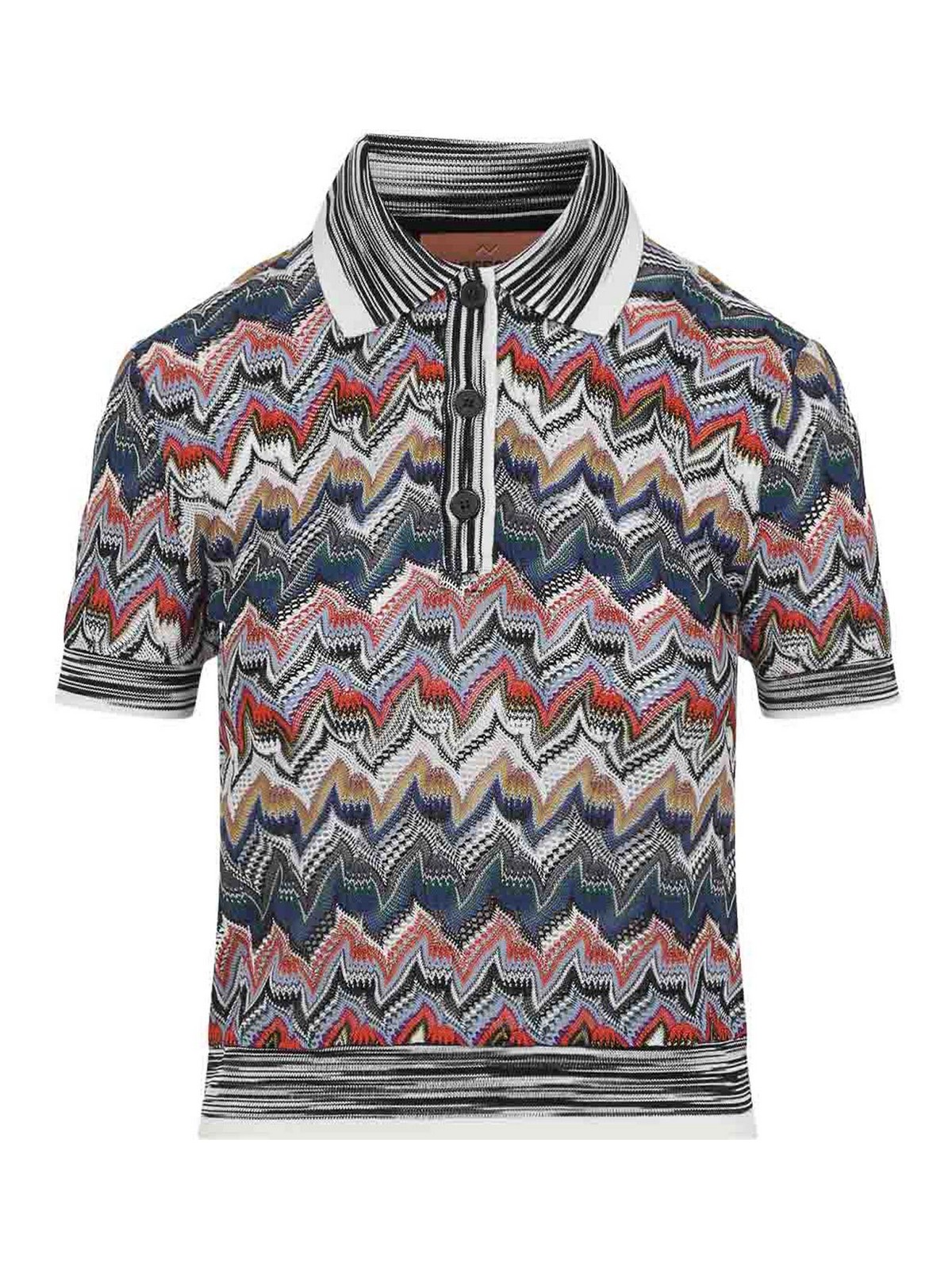 Missoni Viscose And Wool Polo In Multi