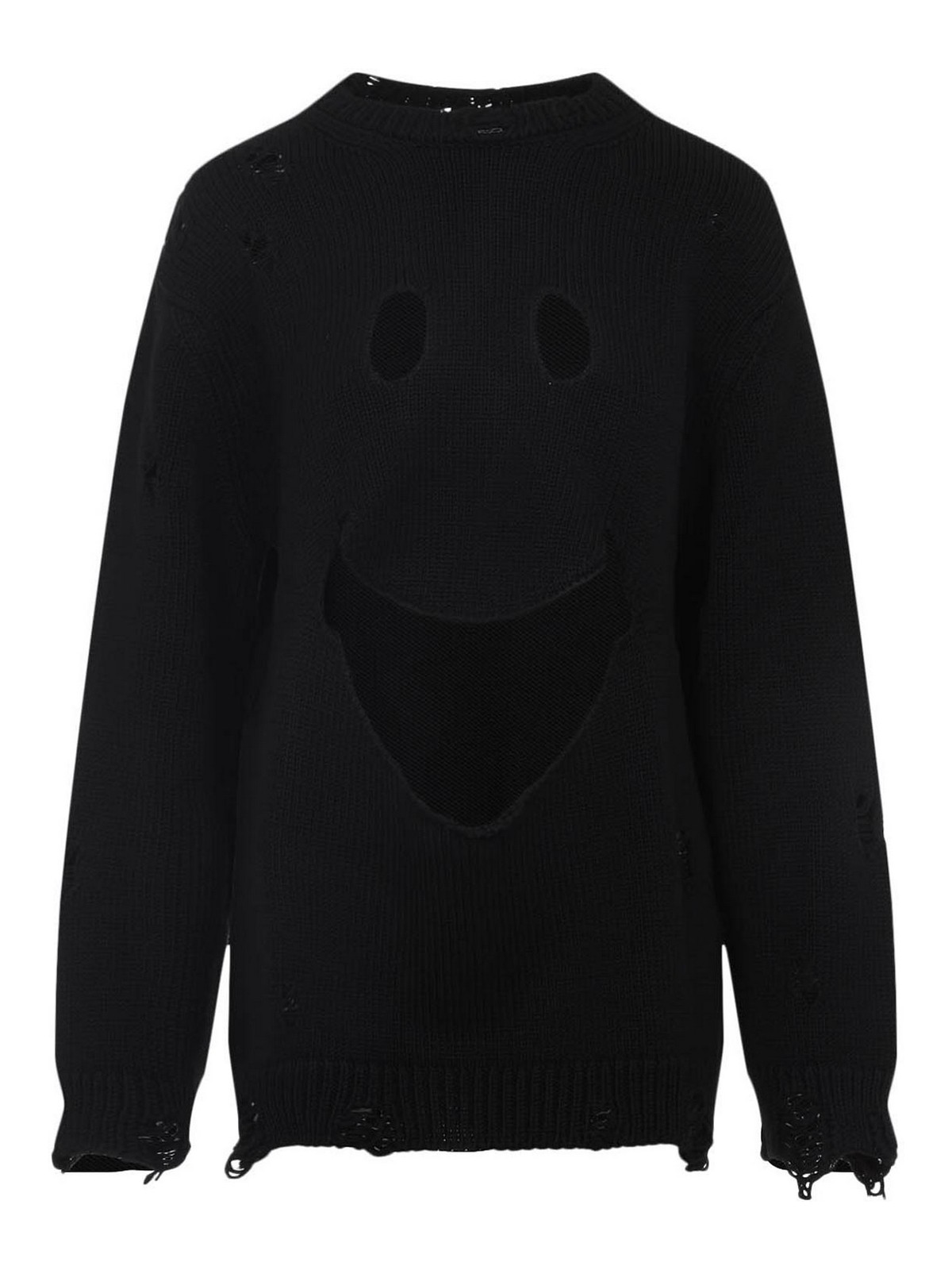 Moschino Smile Cropped Sweater In Black