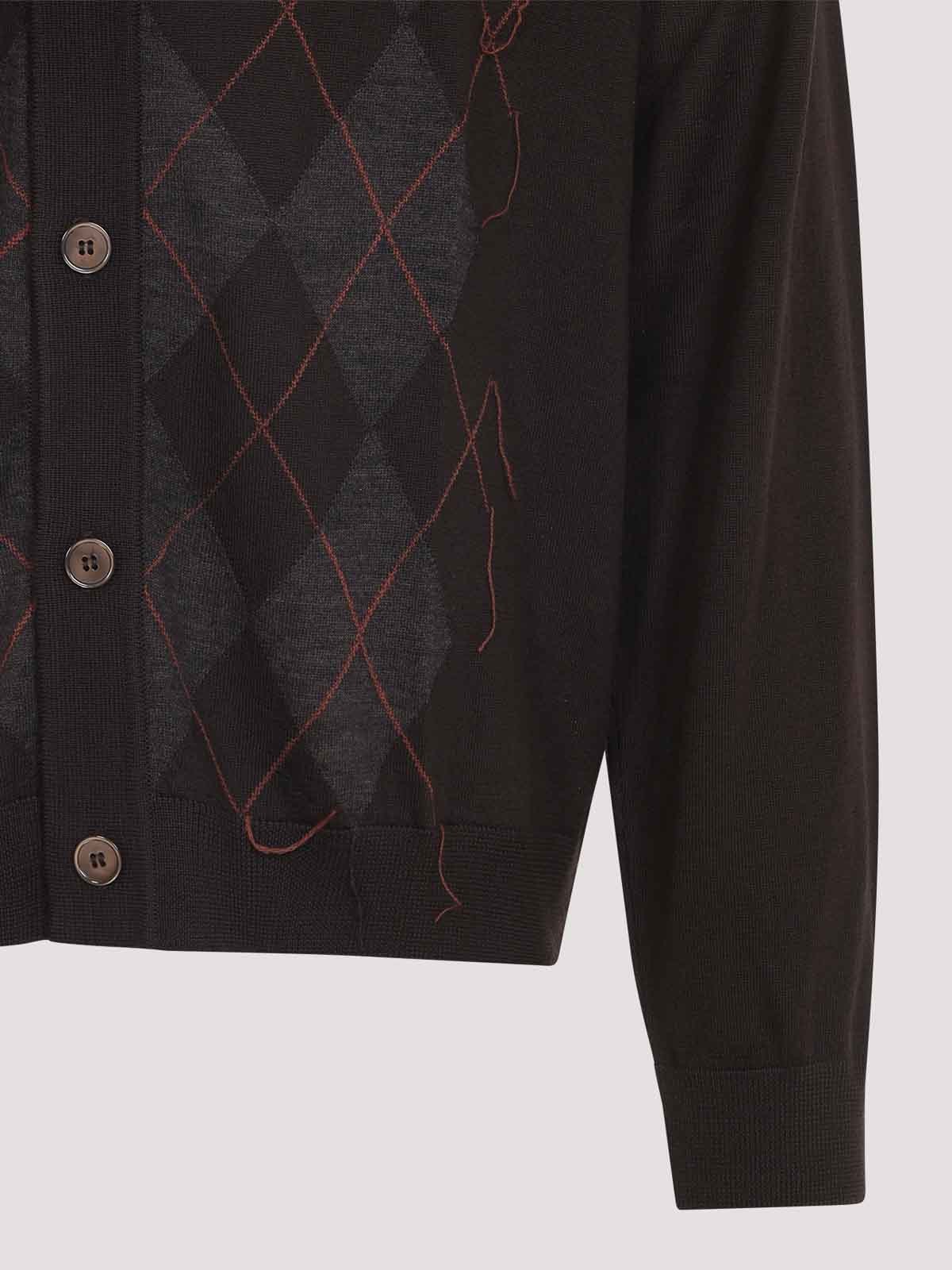 Our Legacy Mens Pub Argyle Evening Diamond-stitch Wool Polo Shirt In Gray