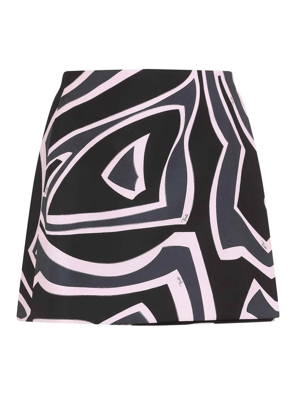 Pucci Silk Mini Skirt In Black