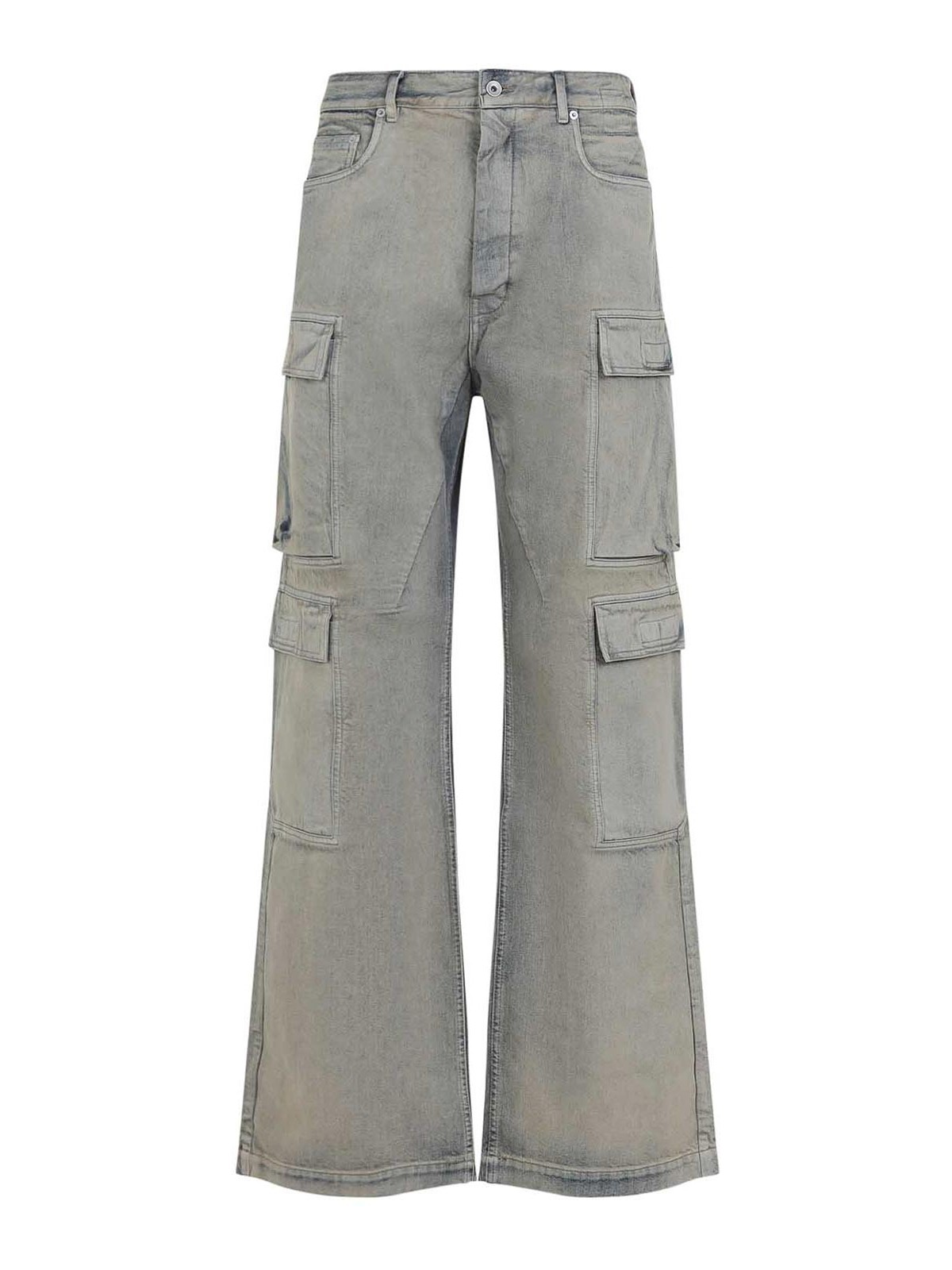 Rick Owens Drkshdw Double Cargo Jeans In Gray
