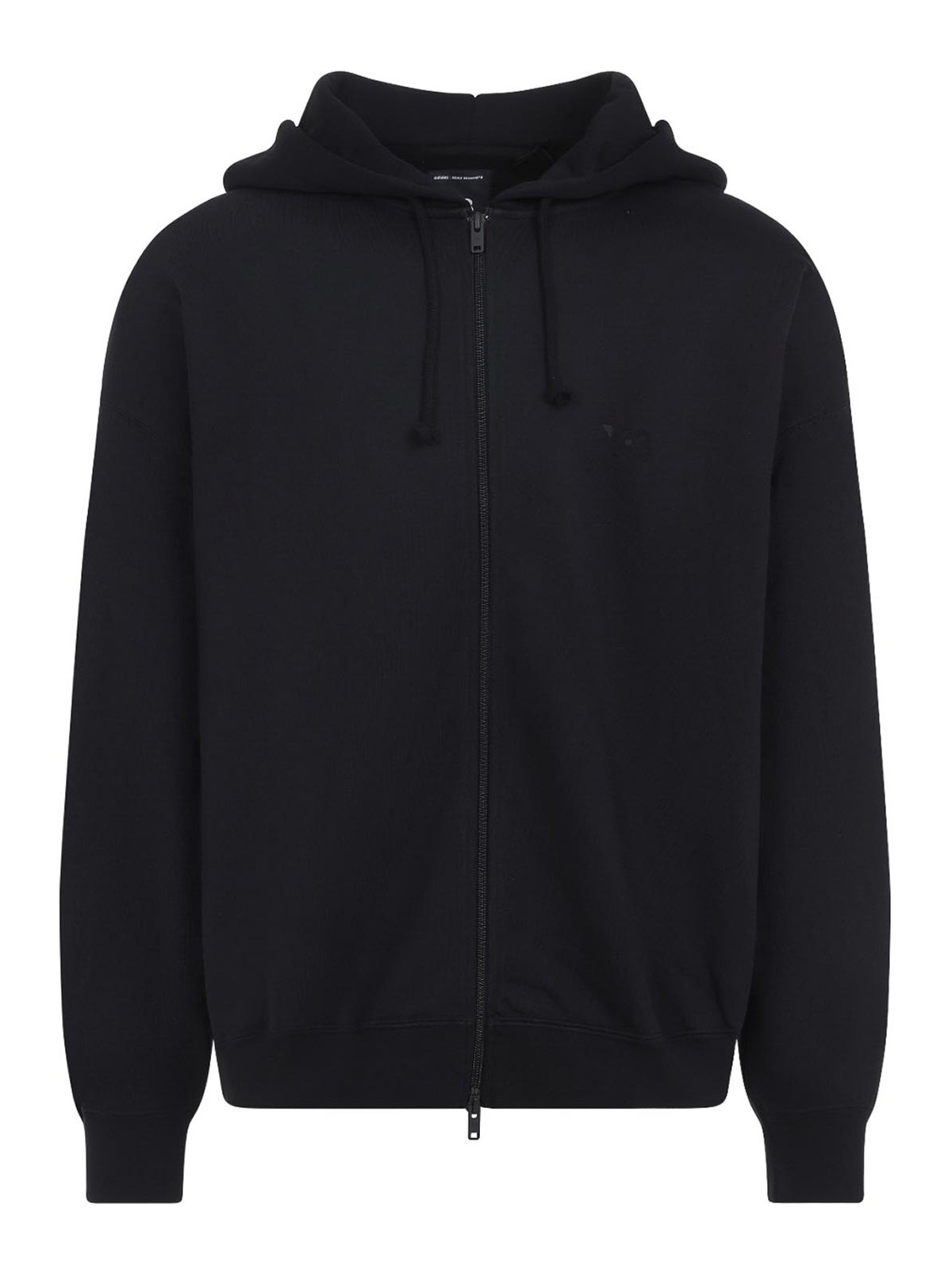 Y-3 Brushed Terry Hoodie With Drawstring Hood In Black