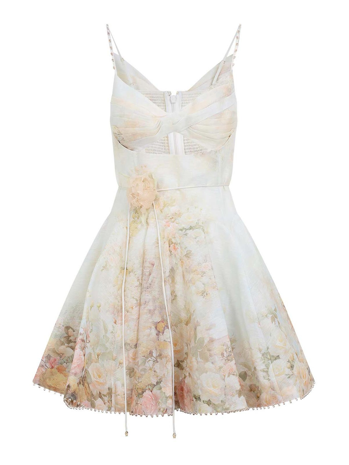 Zimmermann Memento Twist Front Mini Dress In White