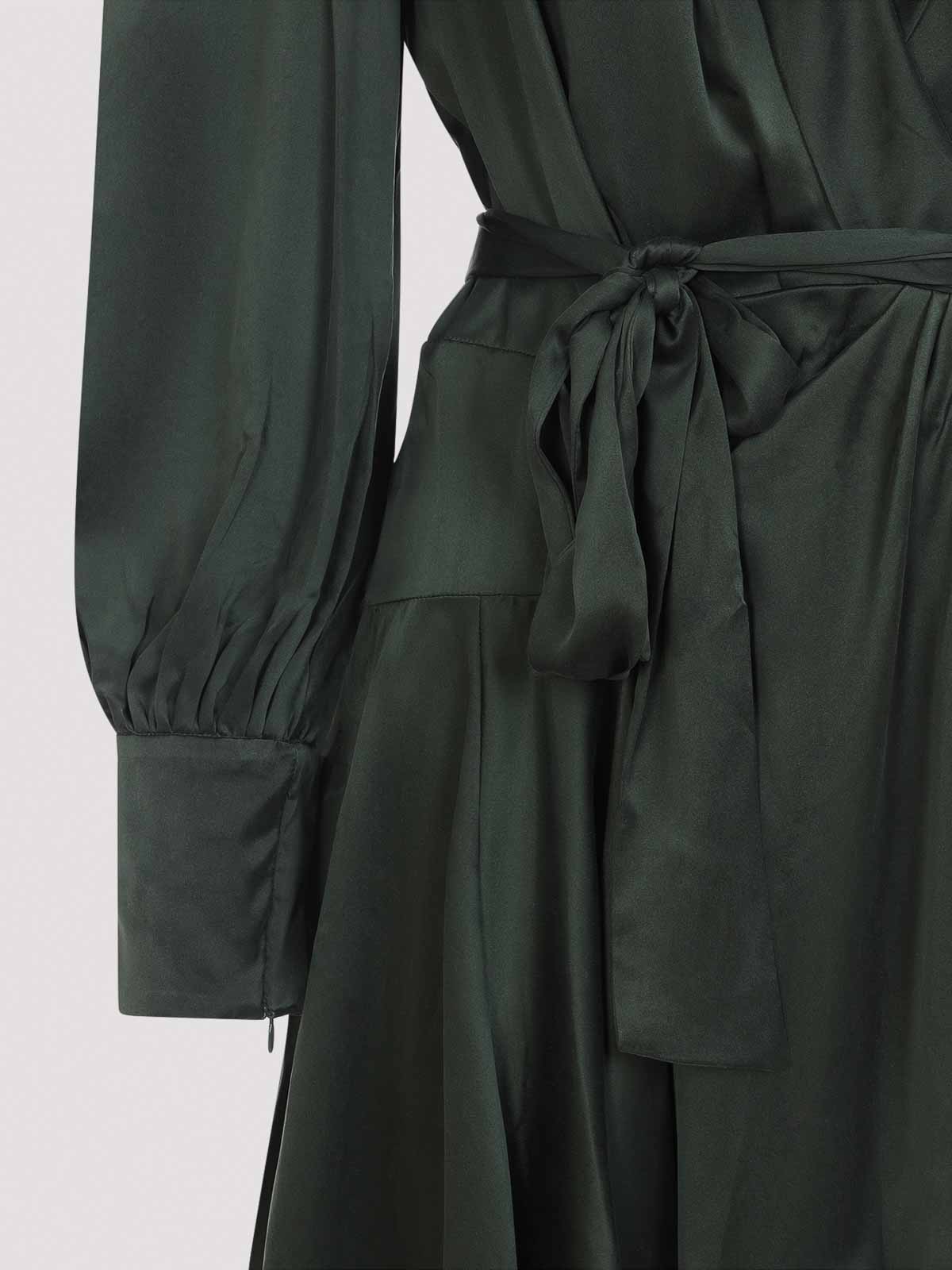 Zimmermann Wrap-effect Ruffled Dress In Green