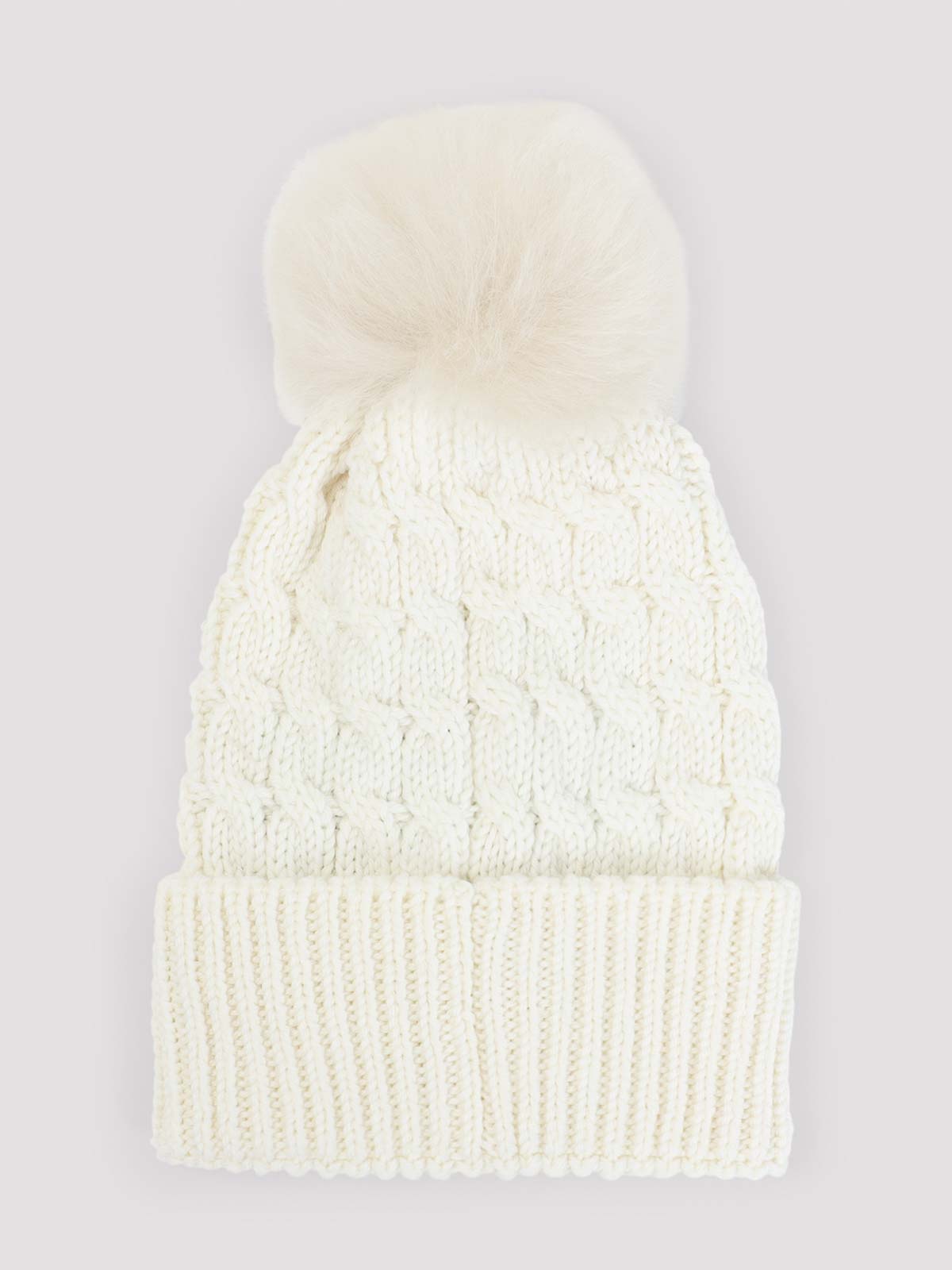 Moncler Ivory Virgin Wool Hat With Pompom In White