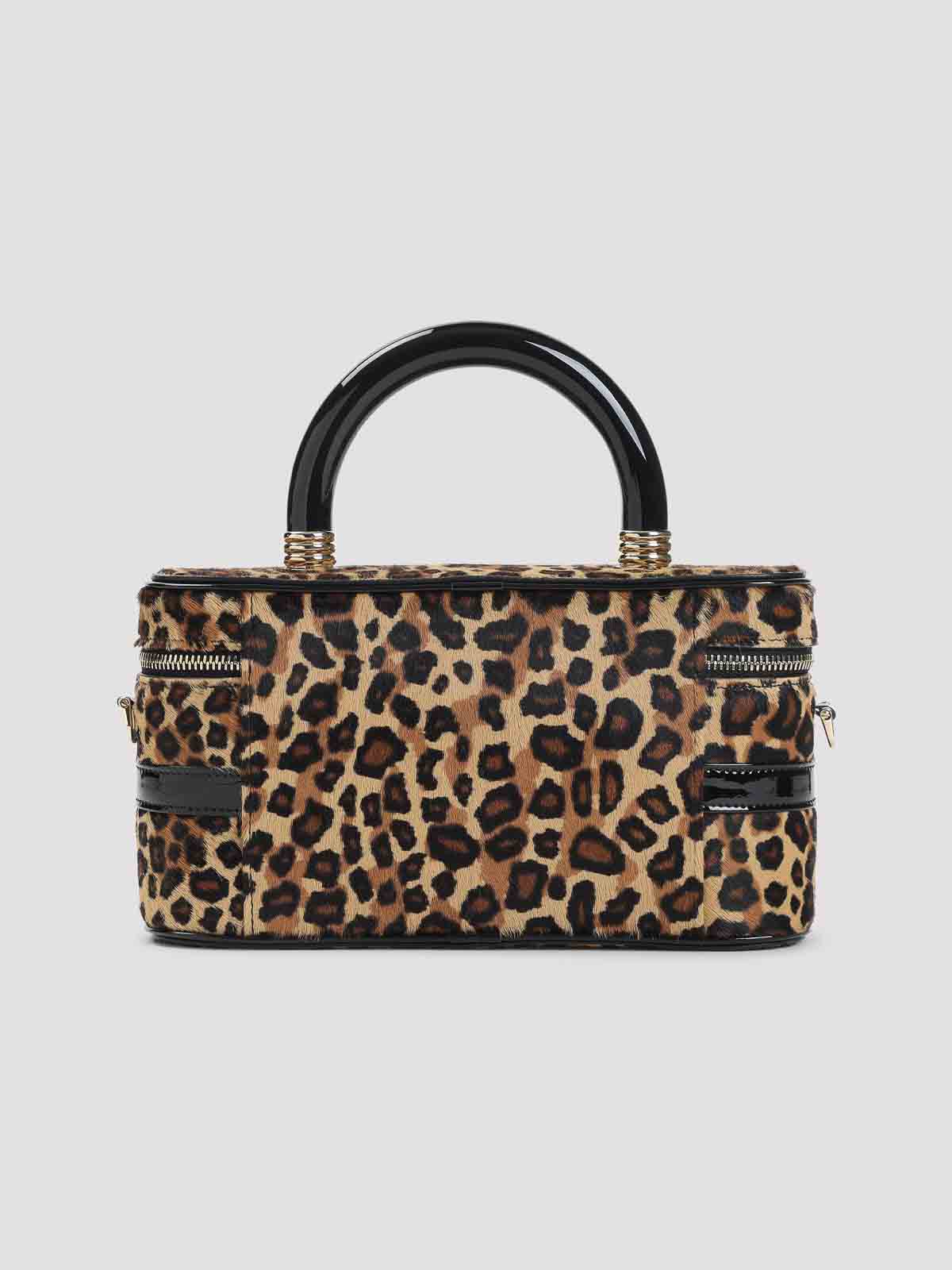 Roger Vivier Natural Black Patent Leather Belle Vivier Vanity Mini Bag In Sand