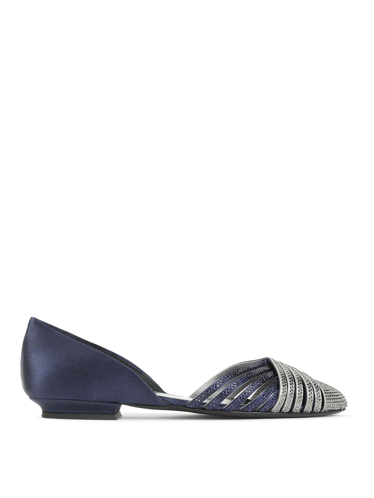 Giorgio Armani Viscose Ballerinas In Silver