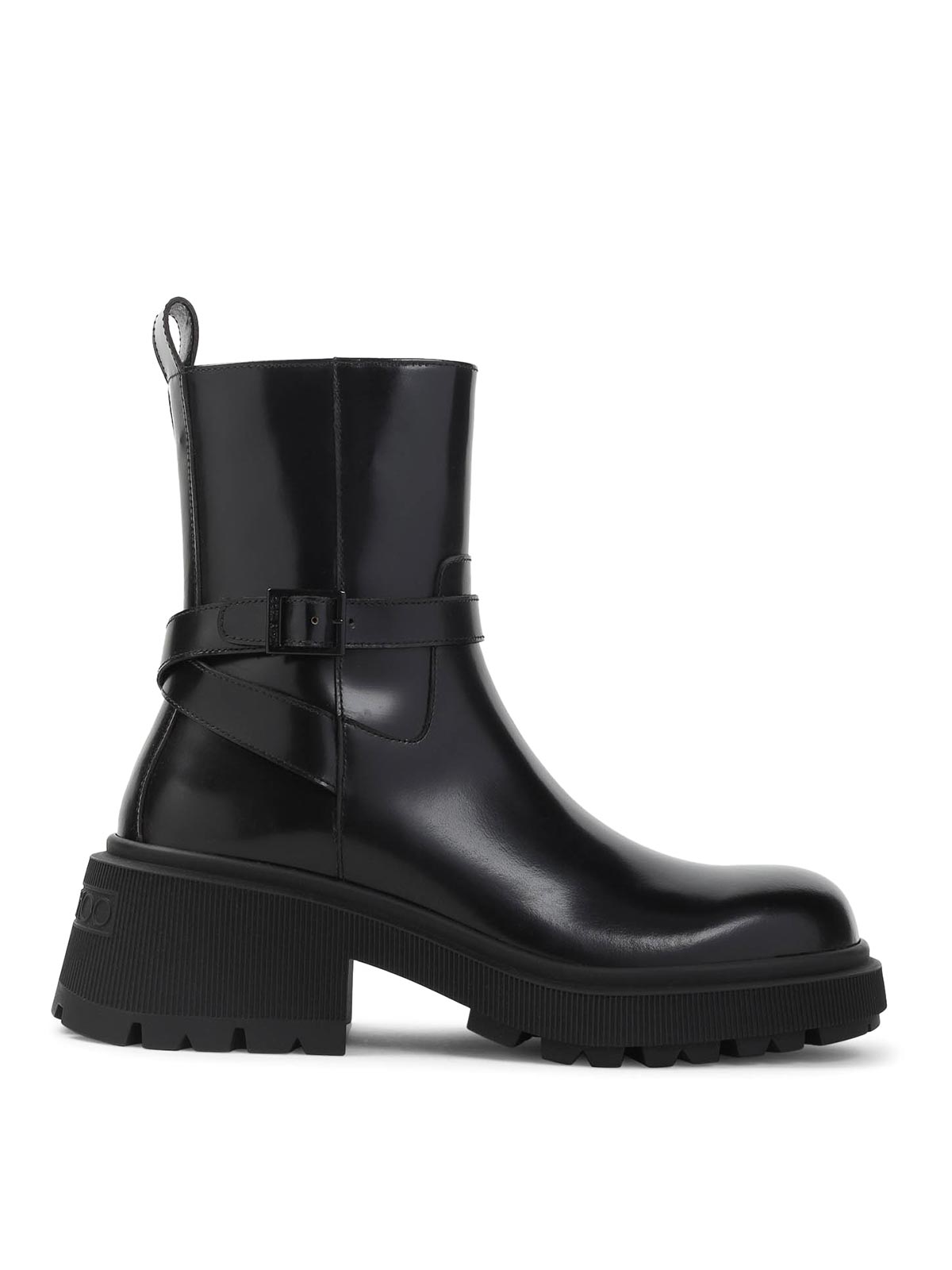 Jimmy Choo Soft Box Calf Conny Flat Boots In Black