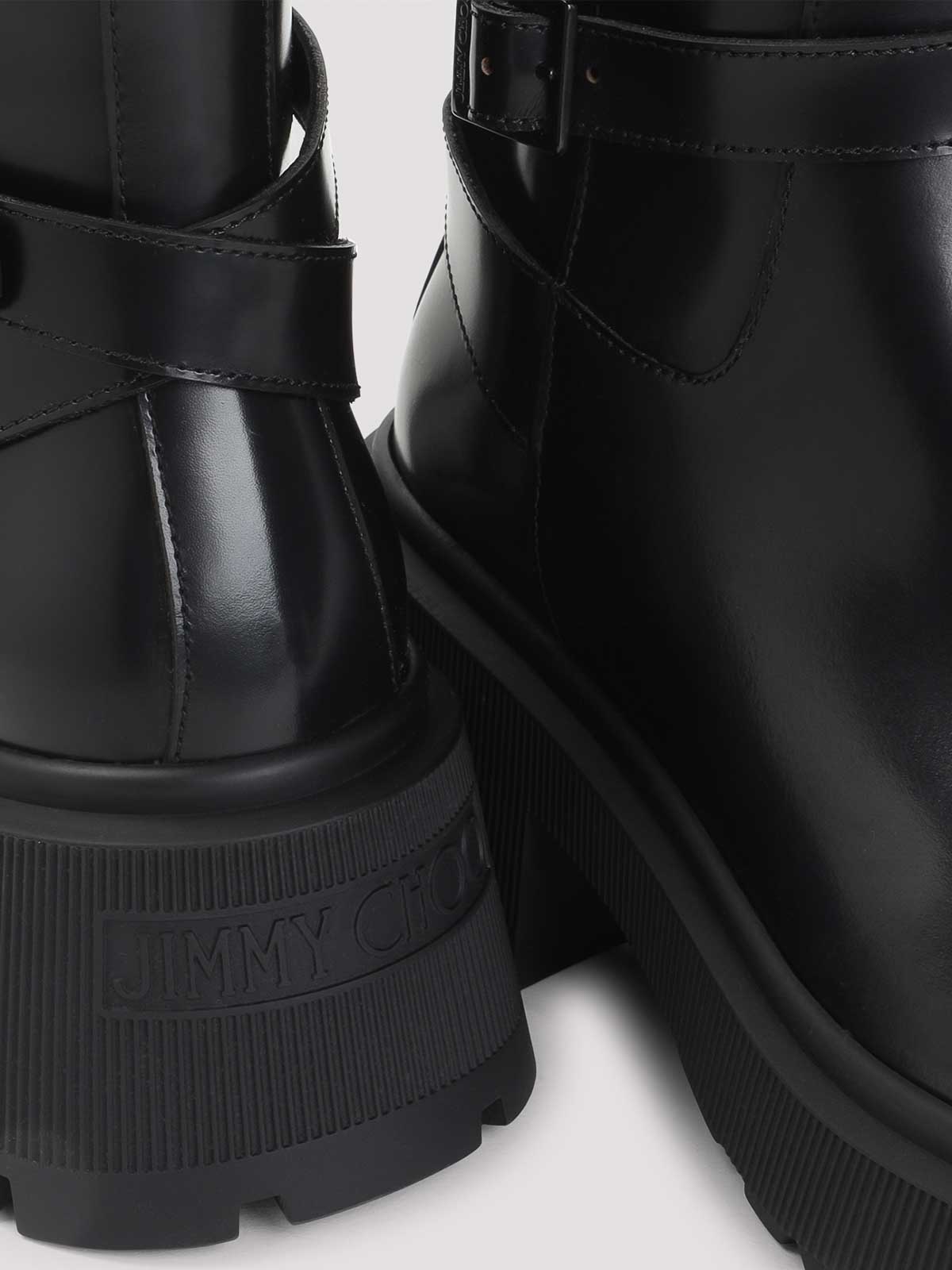 Jimmy Choo Soft Box Calf Conny Flat Boots In Black