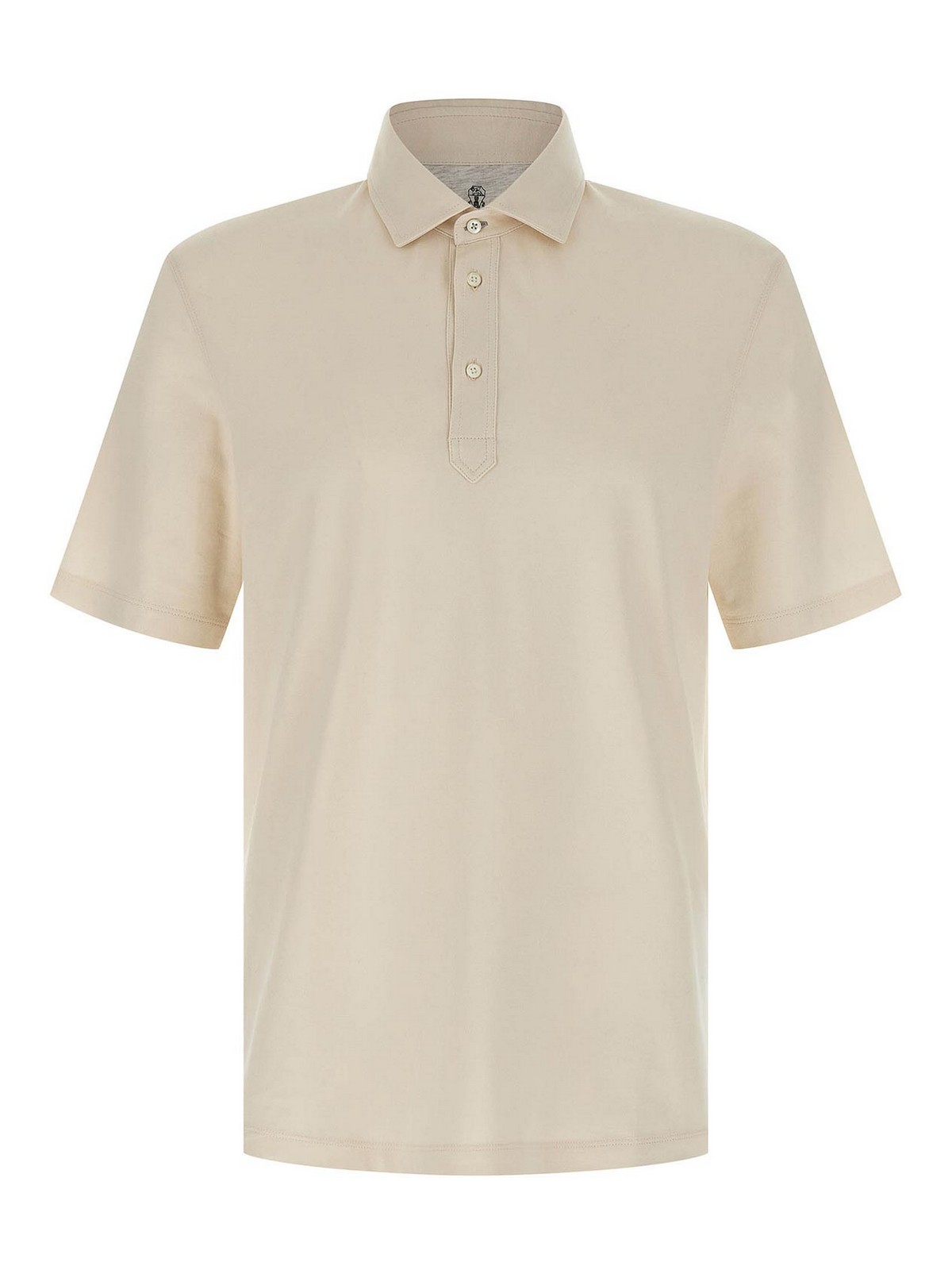 Brunello Cucinelli Classic Cotton Jersey Polo Shirt In Neutral