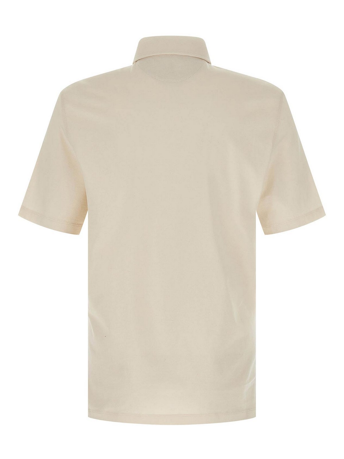 Brunello Cucinelli Classic Cotton Jersey Polo Shirt In Neutral