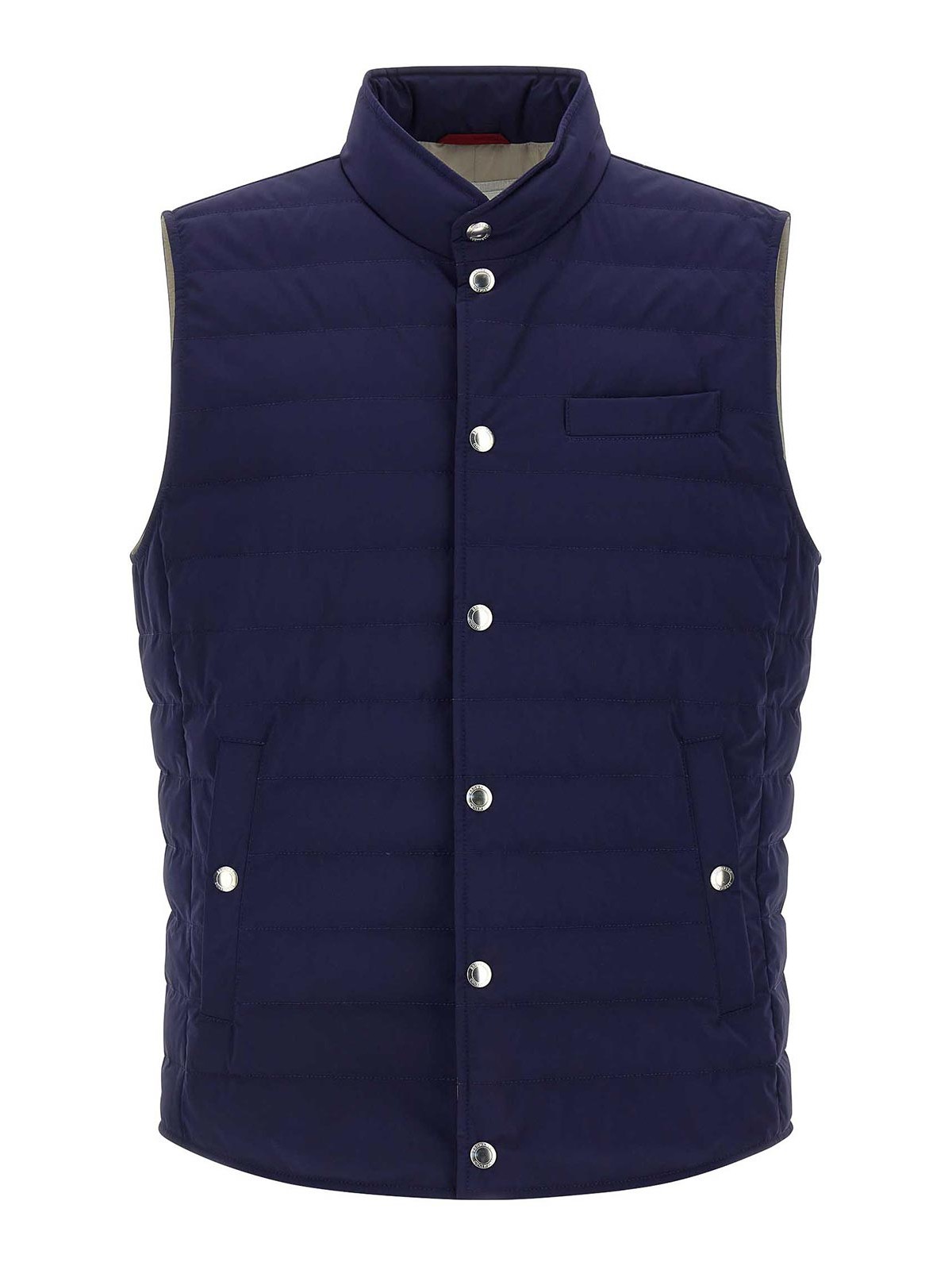 Brunello Cucinelli Men Quilted Vest In Blue