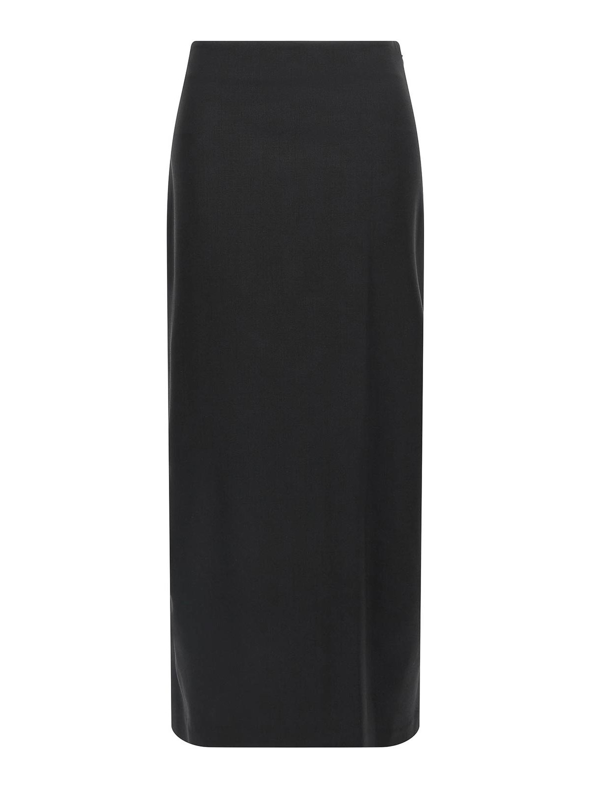 Loulou Studio Black Skirt With Pencil Deisgn And Side Closure In Wool Woman In Black