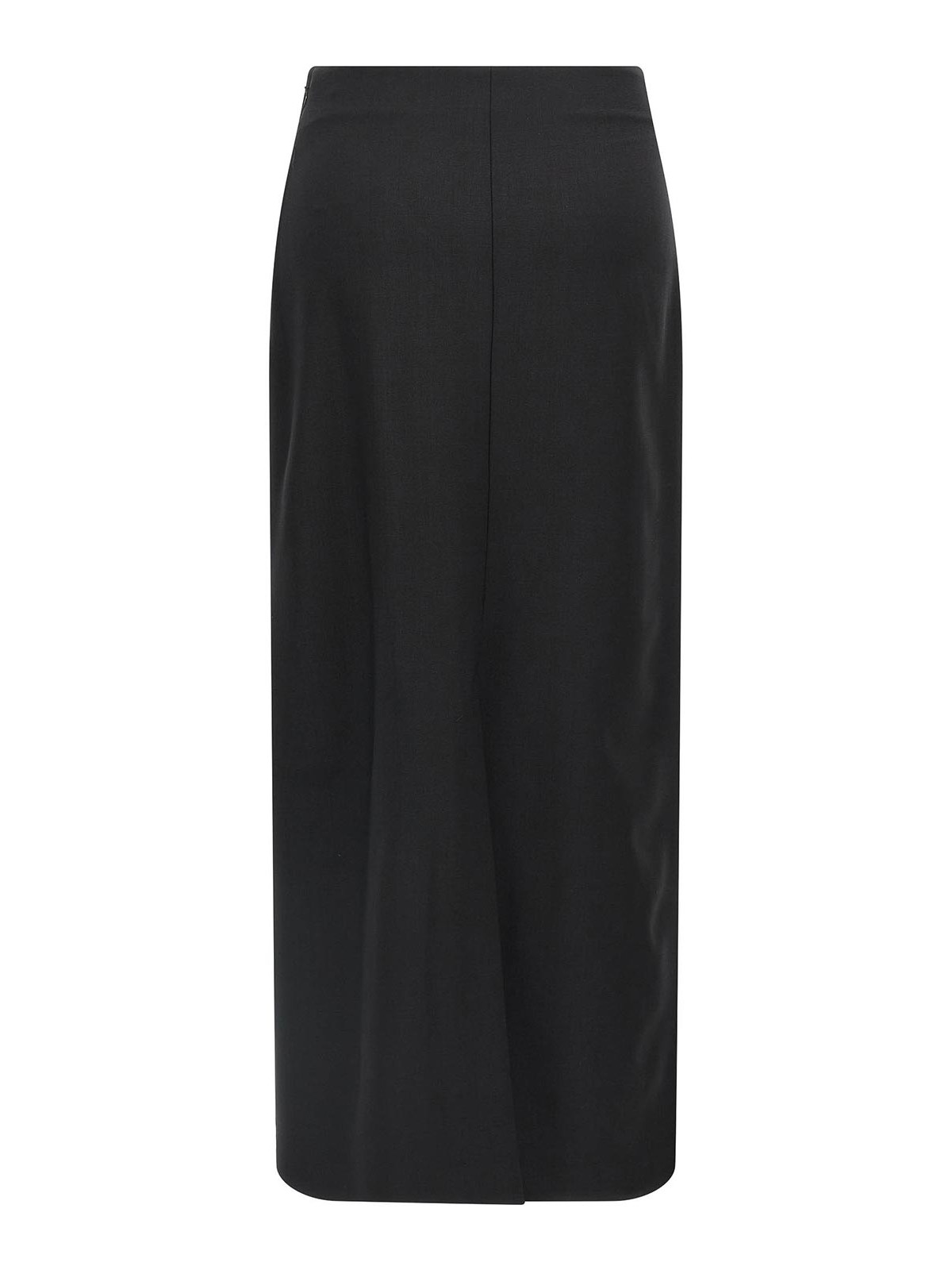 Loulou Studio Black Skirt With Pencil Deisgn And Side Closure In Wool Woman In Black