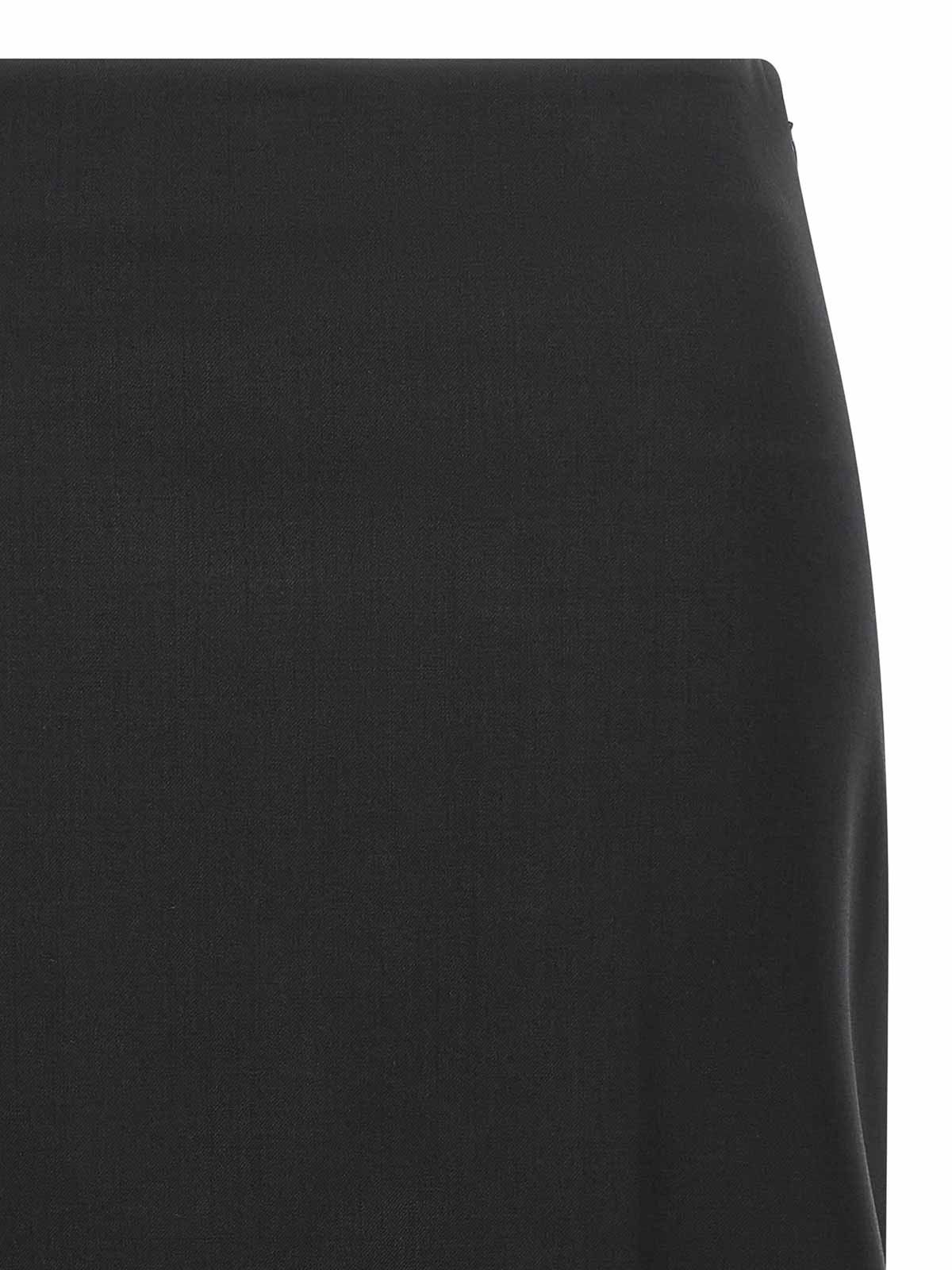 Loulou Studio Black Skirt With Pencil Deisgn And Side Closure In Wool Woman In Black