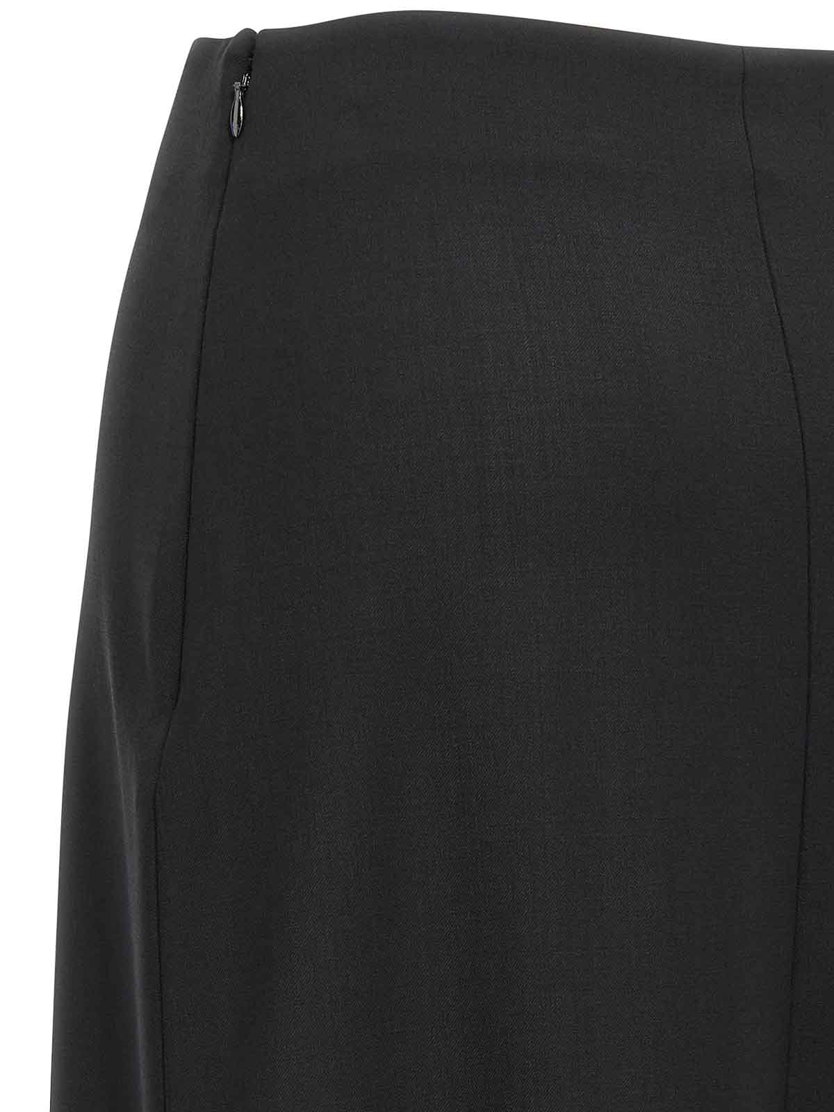 Loulou Studio Black Skirt With Pencil Deisgn And Side Closure In Wool Woman In Black