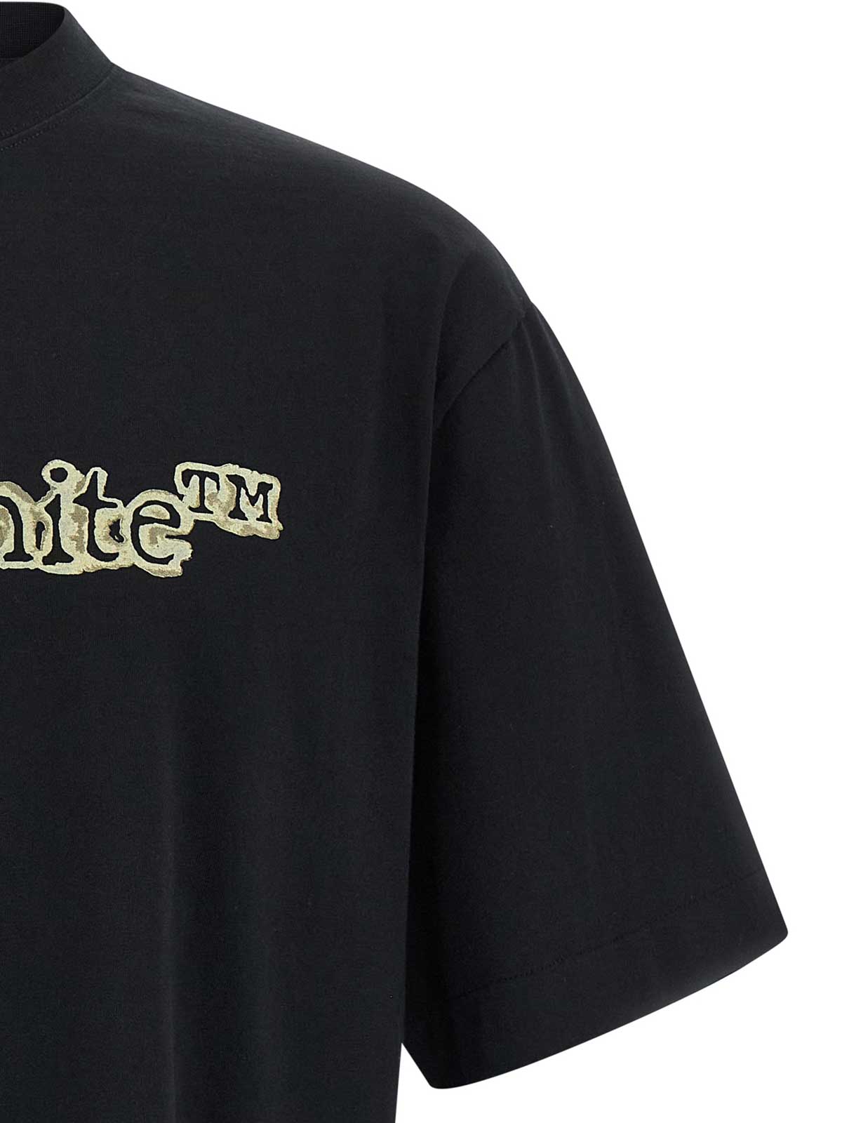 Off-white Cloudy Arrow Cotton Skate T-shirt In Black