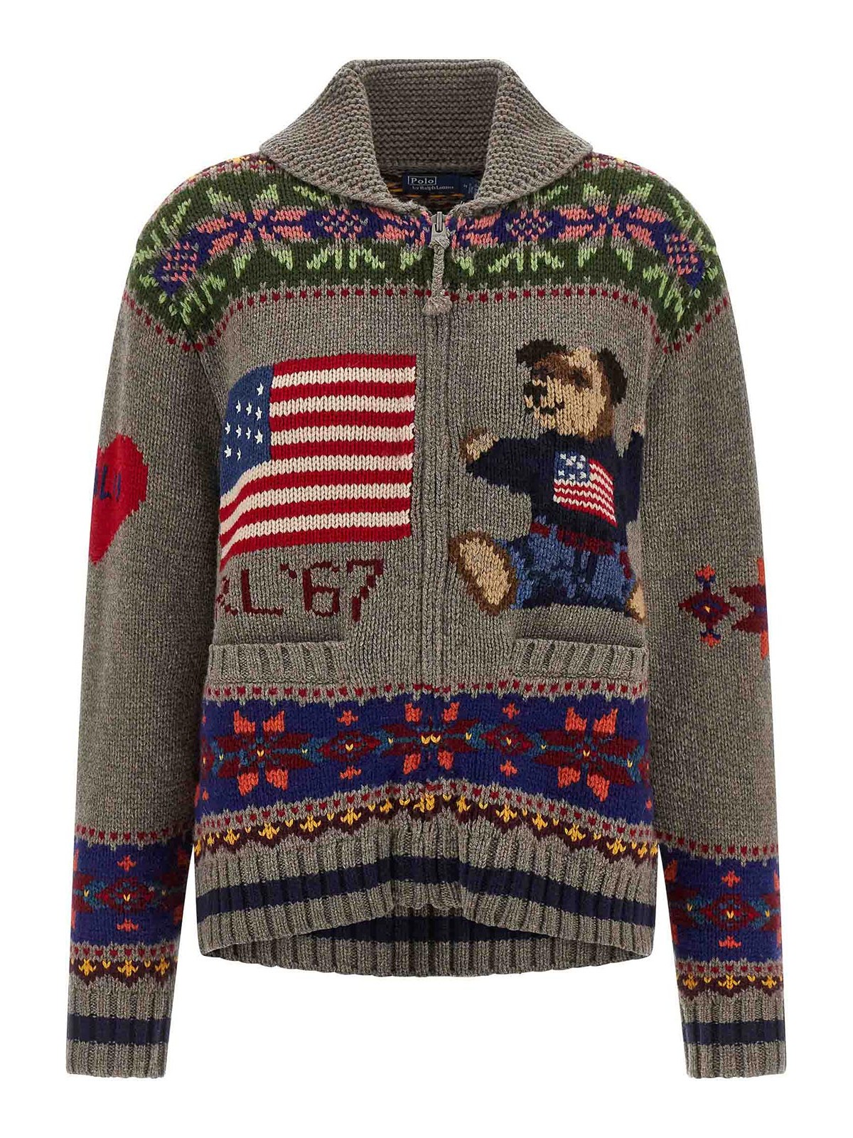 Polo Ralph Lauren Polo Bear Cardigan In Animal Print