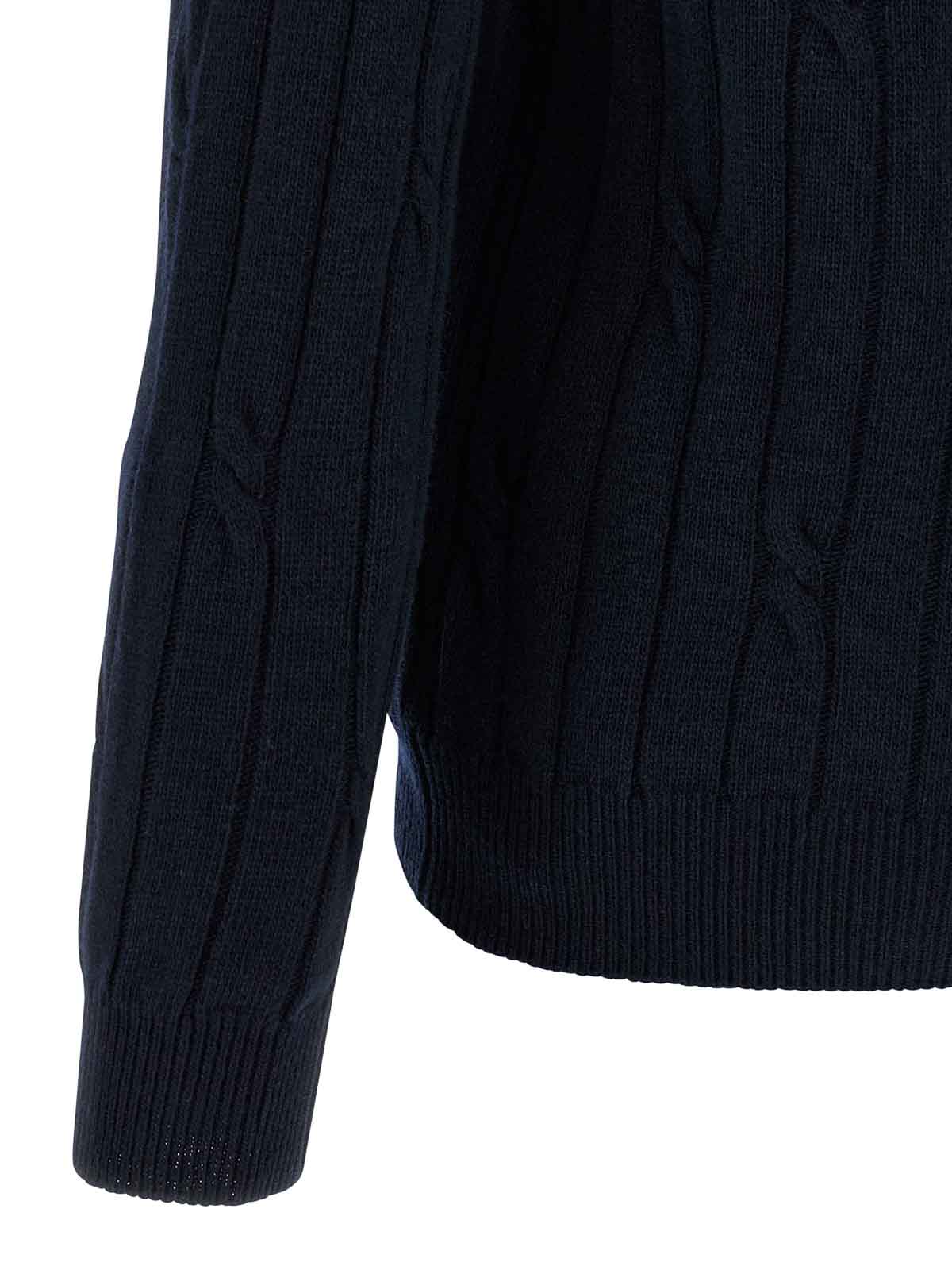 Zanone Cable-knit Button-placket Polo Shirt In Blue