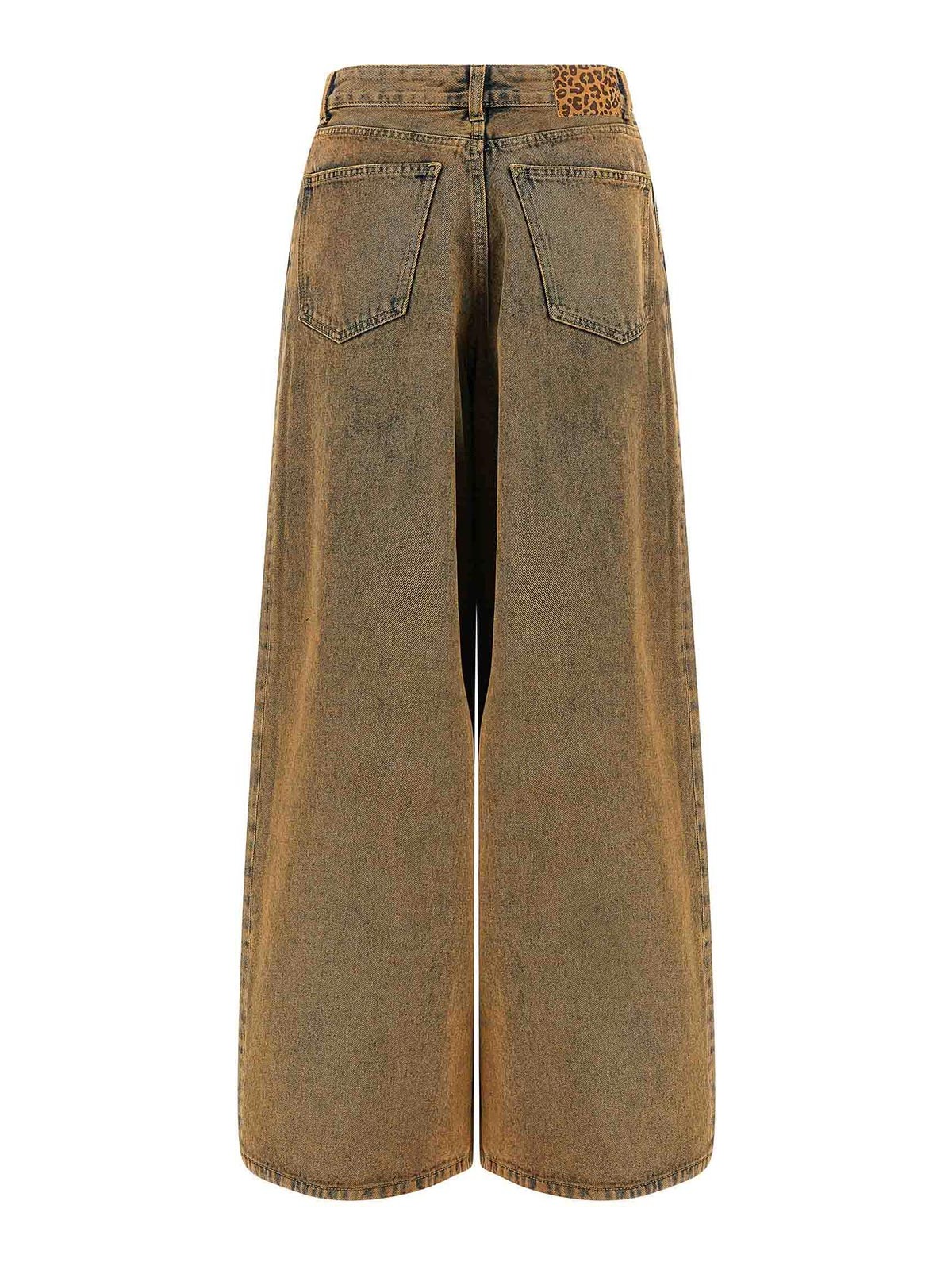 Alanui Desert Rose Pleat-detailed Acid-wash Jeans In Brown