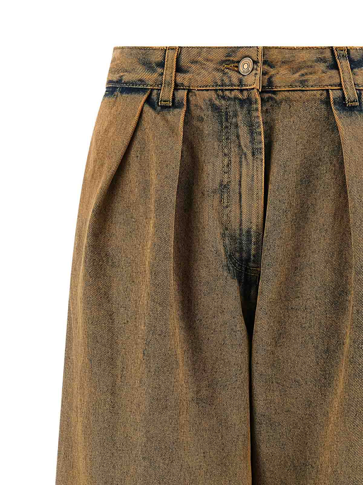 Alanui Desert Rose Pleat-detailed Acid-wash Jeans In Brown