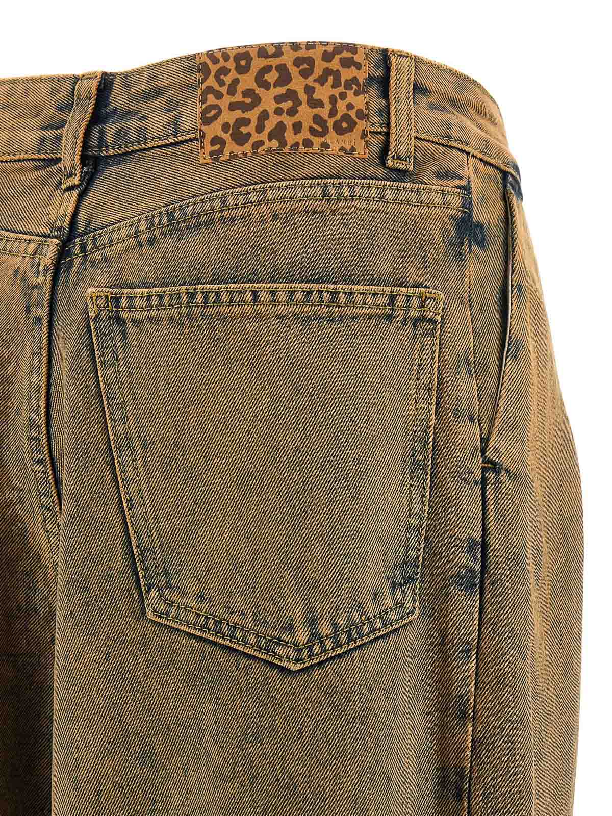 Alanui Desert Rose Pleat-detailed Acid-wash Jeans In Brown